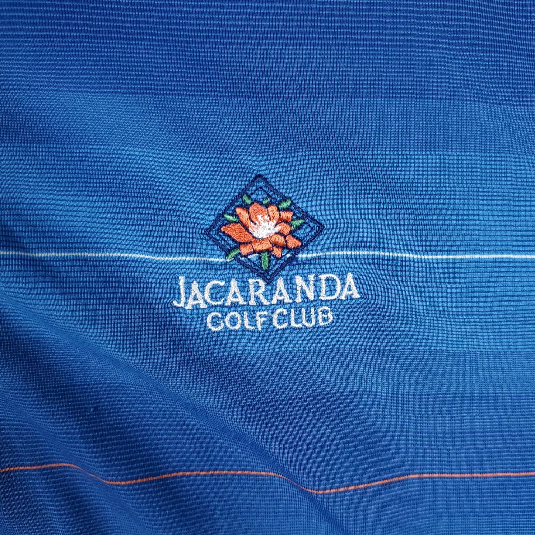 Nike Nike Polo Shirt Mens Size Large Blue Striped Dri Fit Jacaranda Golf Club STAINED Size US L / EU 52-54 / 3 - 3 Thumbnail