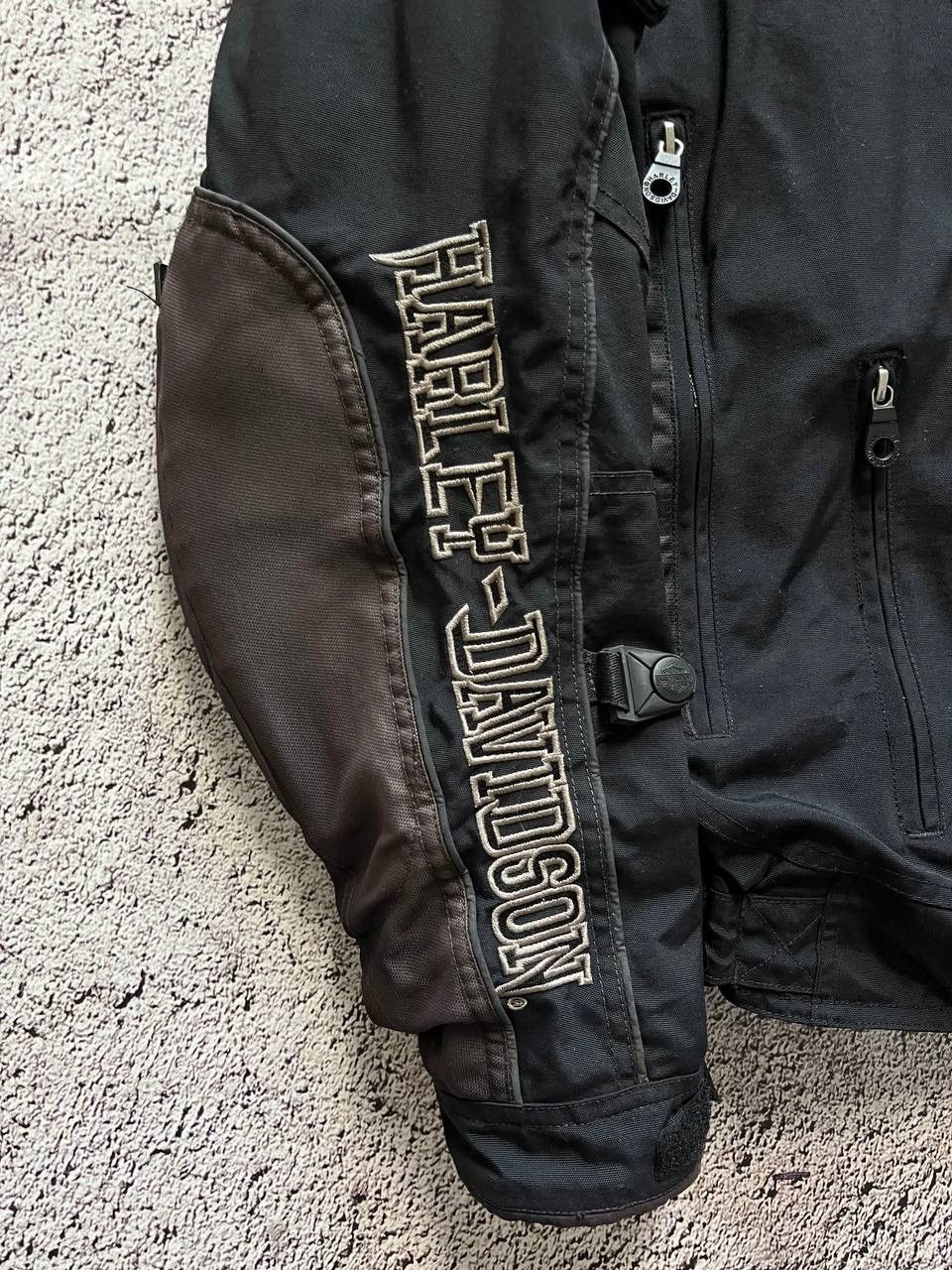 Harley Davidson × Vintage Herley Davidson Jacket Men's Black Gray Armor Reflective Size US XL / EU 56 / 4 - 8 Thumbnail