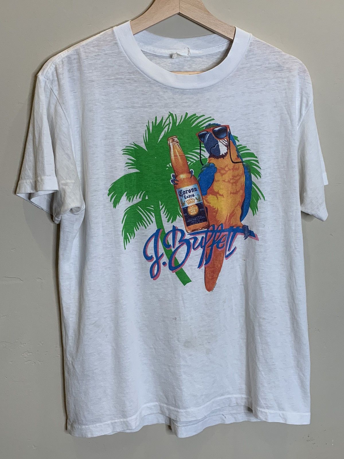 Band Tees × Vintage *RARE* VTG 1986 Jimmy Buffett Corona Coral Reefer Band Shirt Size US L / EU 52-54 / 3 - 1 Thumbnail