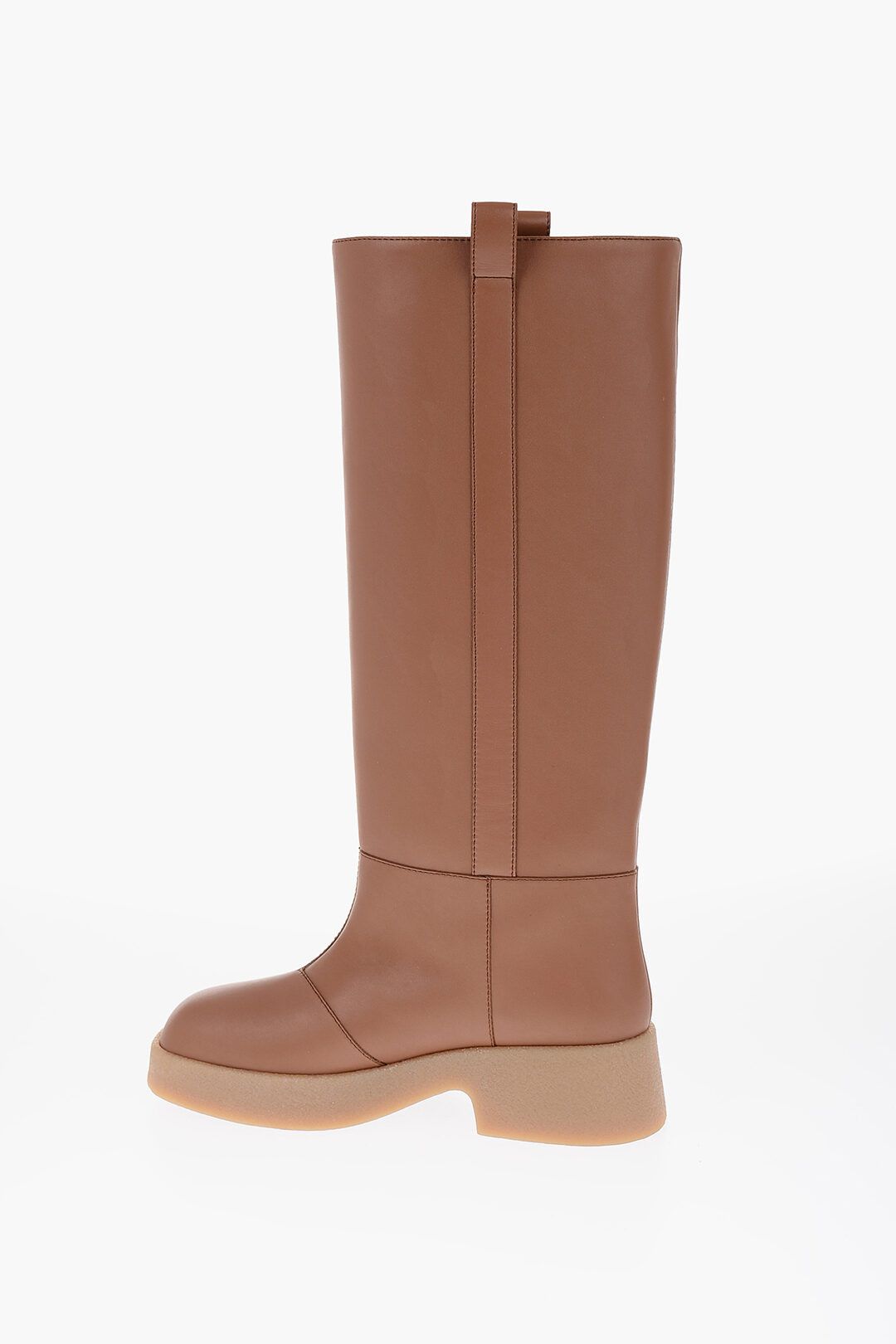 Stella McCartney og1mm0824 Rubber Sole Skyla Cuir Boots in Brown Size US 8.5 / IT 38.5 - 3 Thumbnail