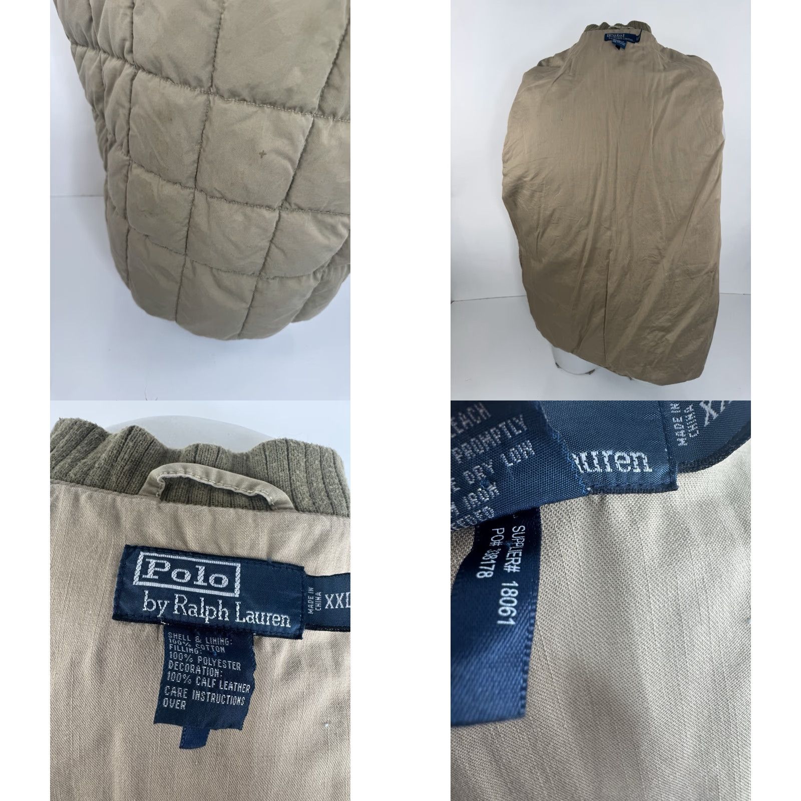 Polo Ralph Lauren VINTAGE Polo Ralph Lauren Vest Quilted Angling Fishing Ranch Hunting XL / XXL Khaki Greenish Beige 2XL Mens Quilted 90s Style Size US XXL / EU 58 / 5 - 8 Thumbnail