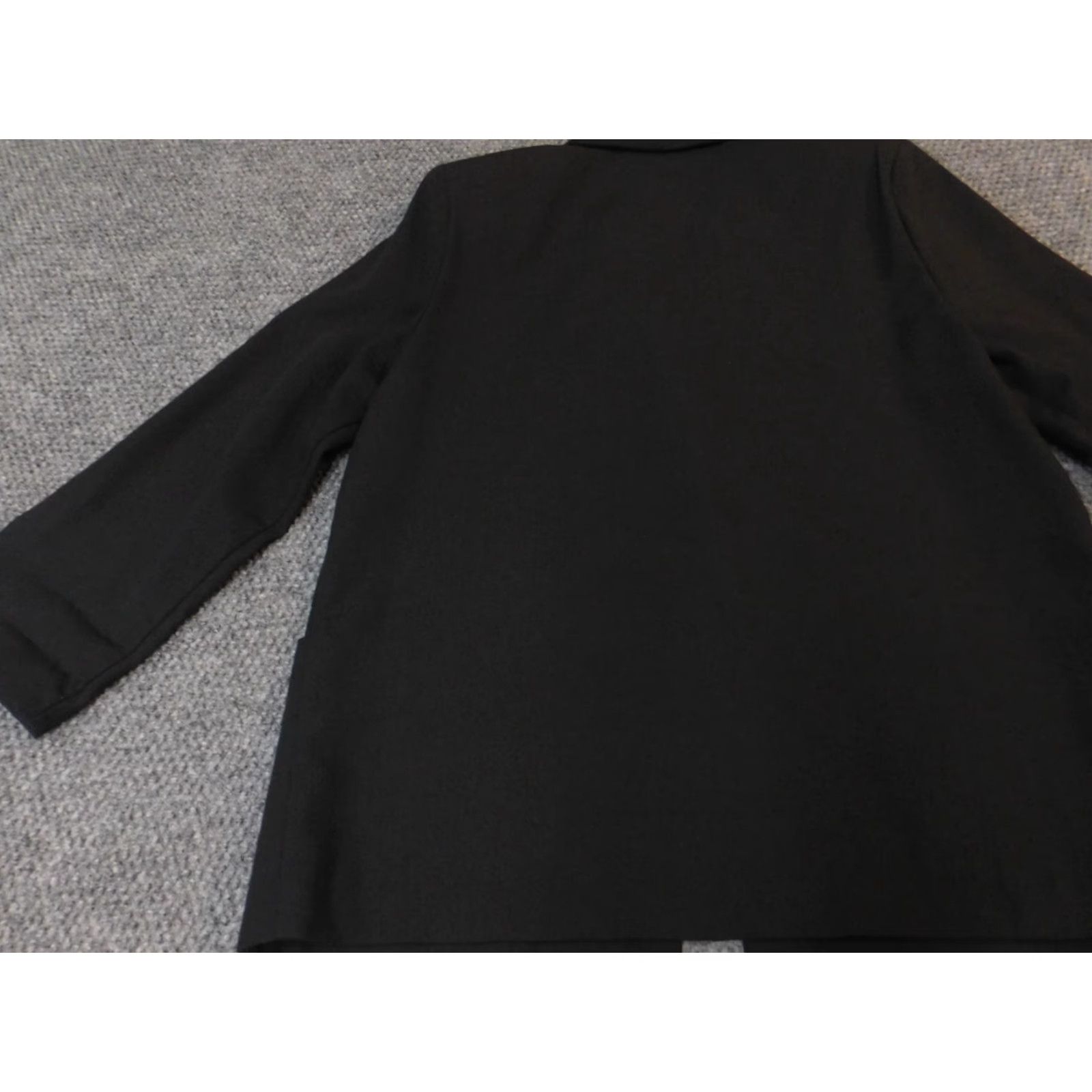 Vintage Sag Harbor Blazer Womens 10P Petite Black Notch Lapel Single-Breasted 1 Button Tuxedo Style Lightweight Fall Winter Size L / US 10 / IT 46 - 7 Thumbnail