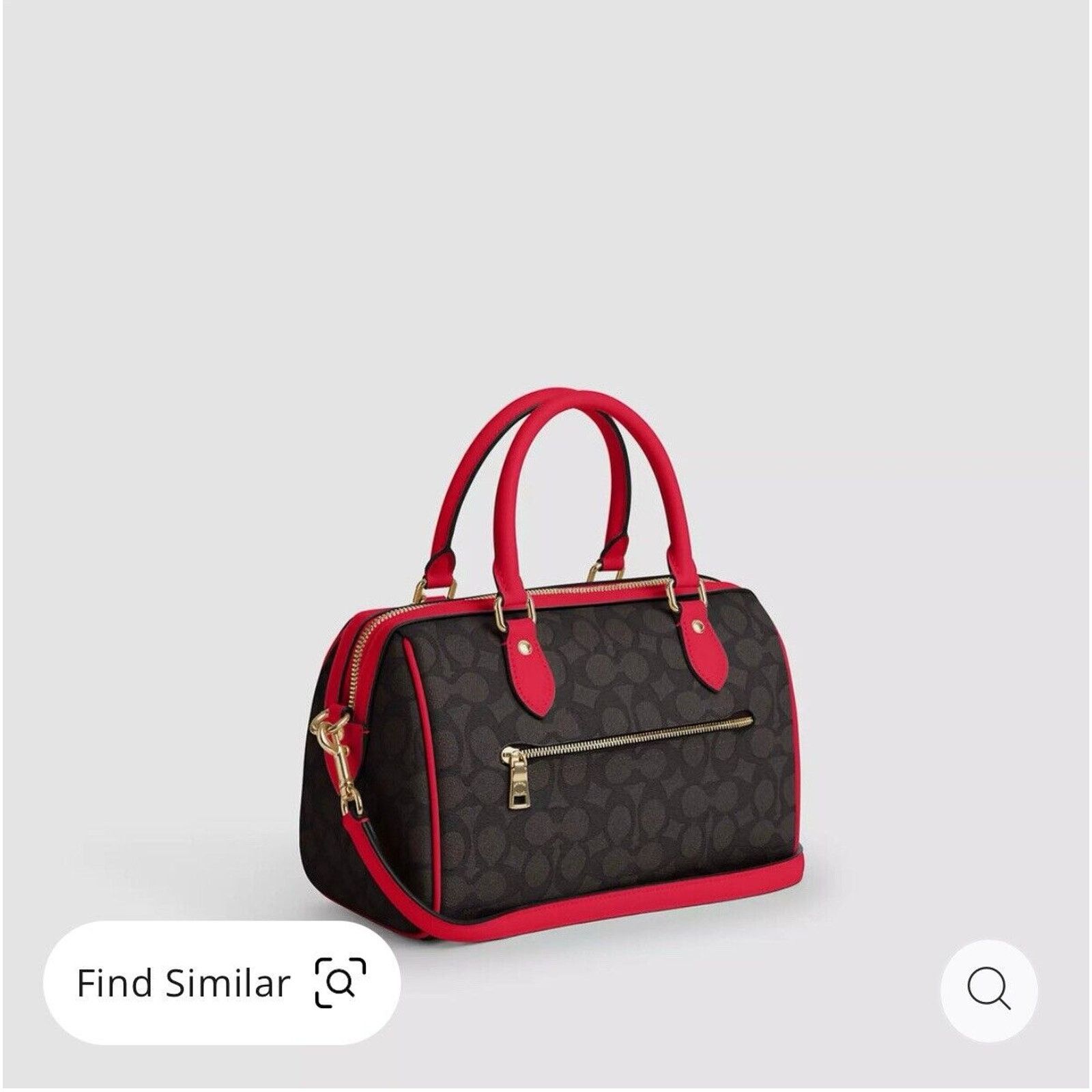 Coach NWT Coach Rowan Satchel Signature CV961 Walnut /Bold Red Size ONE SIZE - 7 Thumbnail