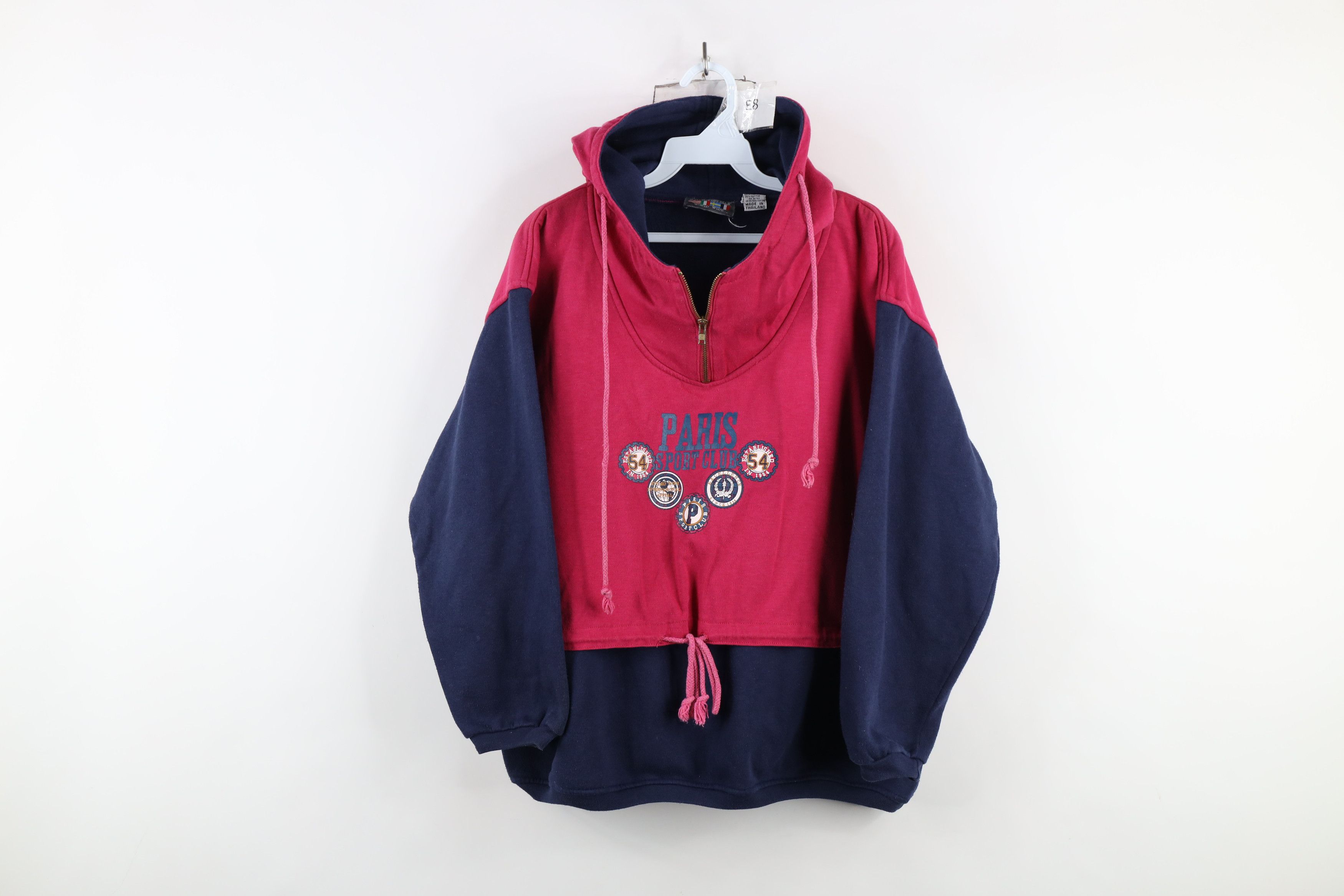 Vintage Vintage 90s Streetwear Paris Sport Club Hoodie Sweatshirt Size M / US 6-8 / IT 42-44 - 1 Thumbnail