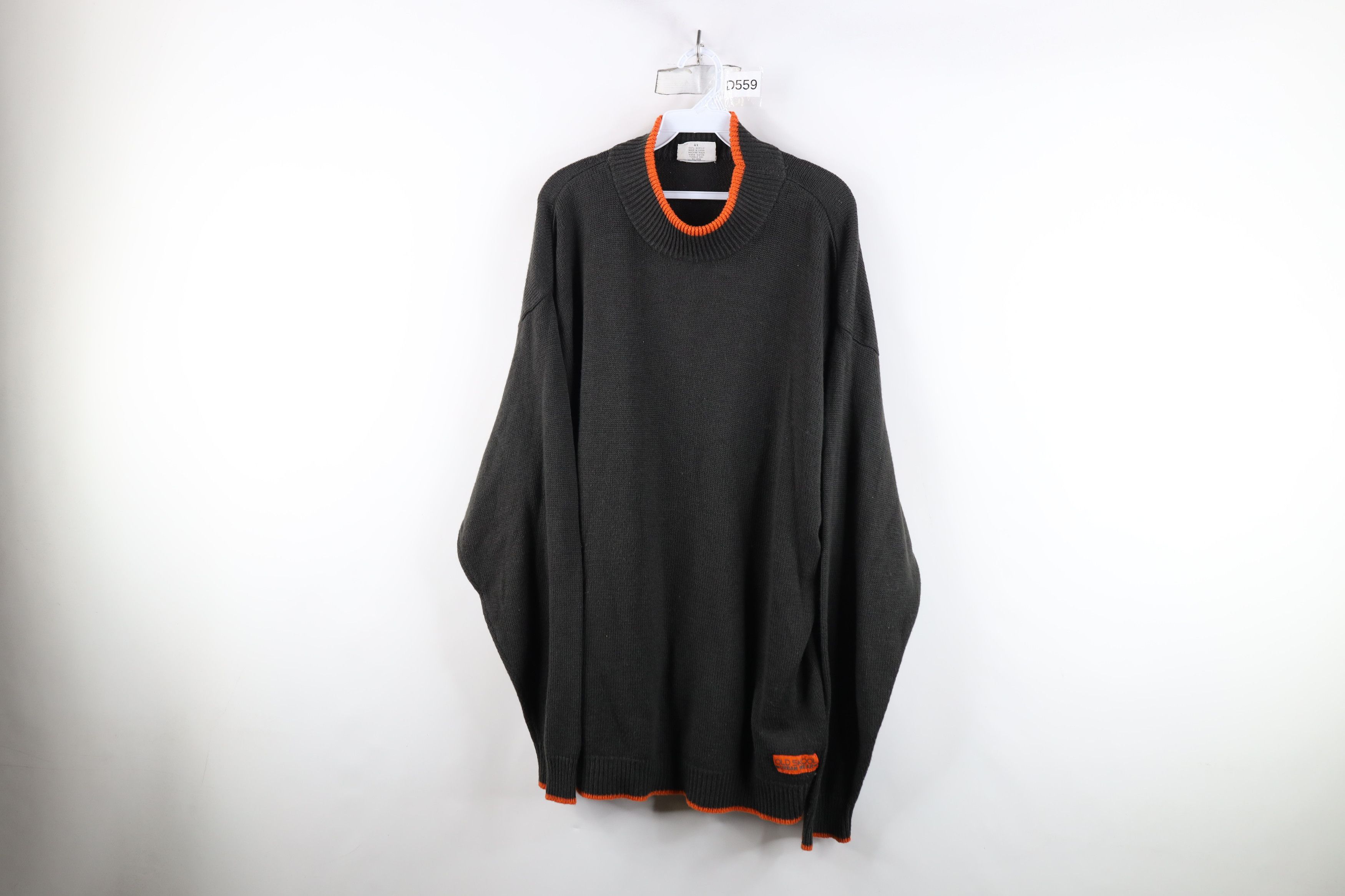 Vintage Vintage 90s Y2K Streetwear Fit Knit Mock Neck Sweater Gray Size US XXL / EU 58 / 5 - 1 Thumbnail