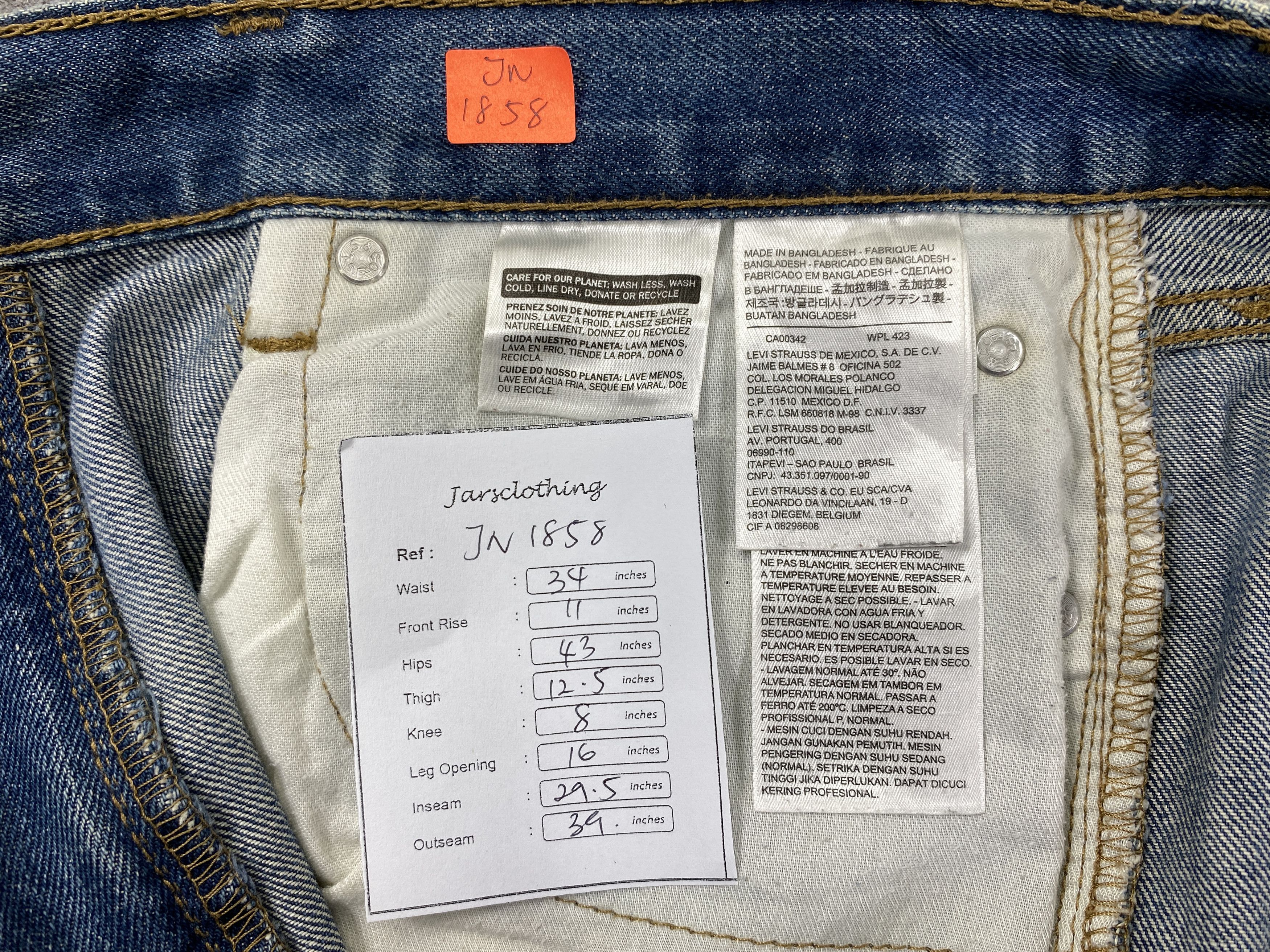 Levi's Dirty Used Blue Vintage Levi's 505 34x29.5 Denim -JN1858 Size US 34 / EU 50 - 8 Thumbnail