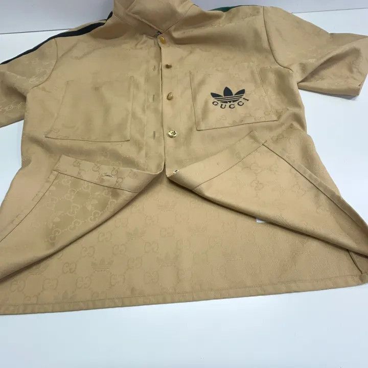 Gucci Gucci x Adidas Letter Print Short Sleeve Shirt-2507 Size M / US 6-8 / IT 42-44 - 4 Thumbnail