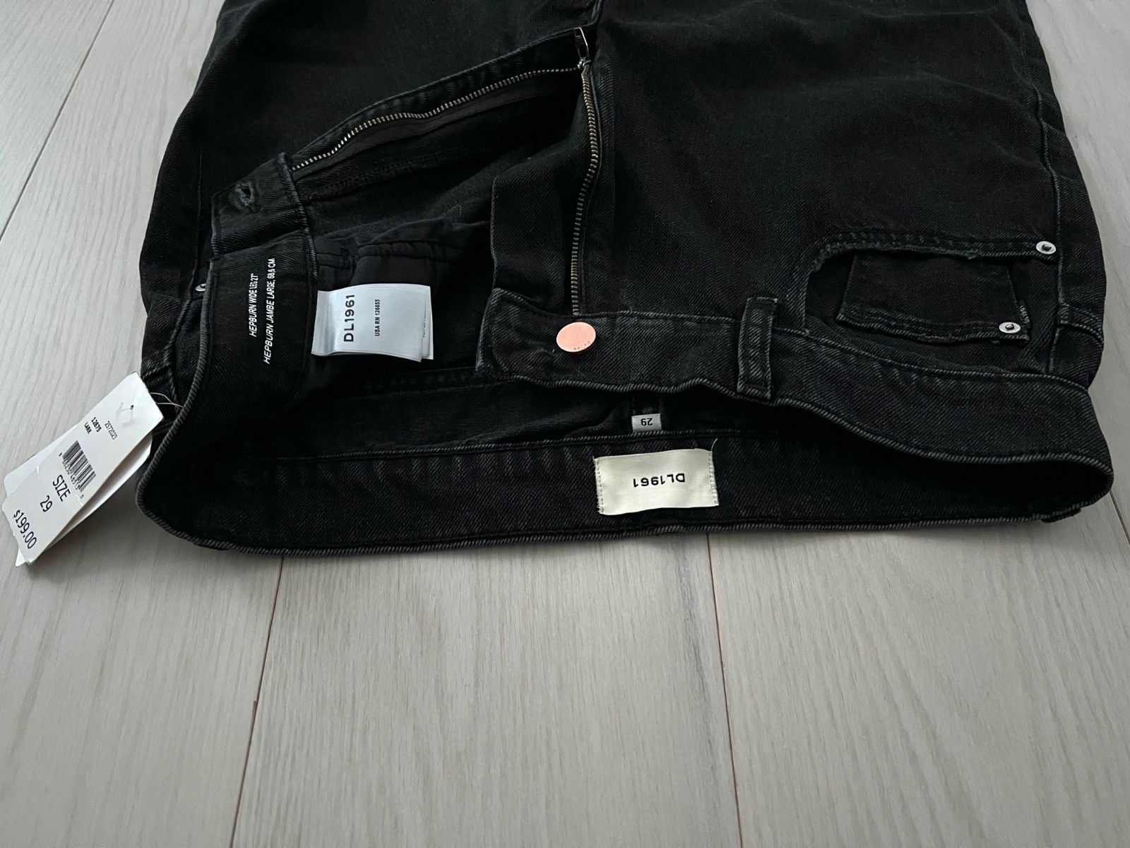 DL1961 DL1961 Lark Hepburn High Rise Wide Leg Jeans Black ( 29 ) Size 29" - 6 Thumbnail