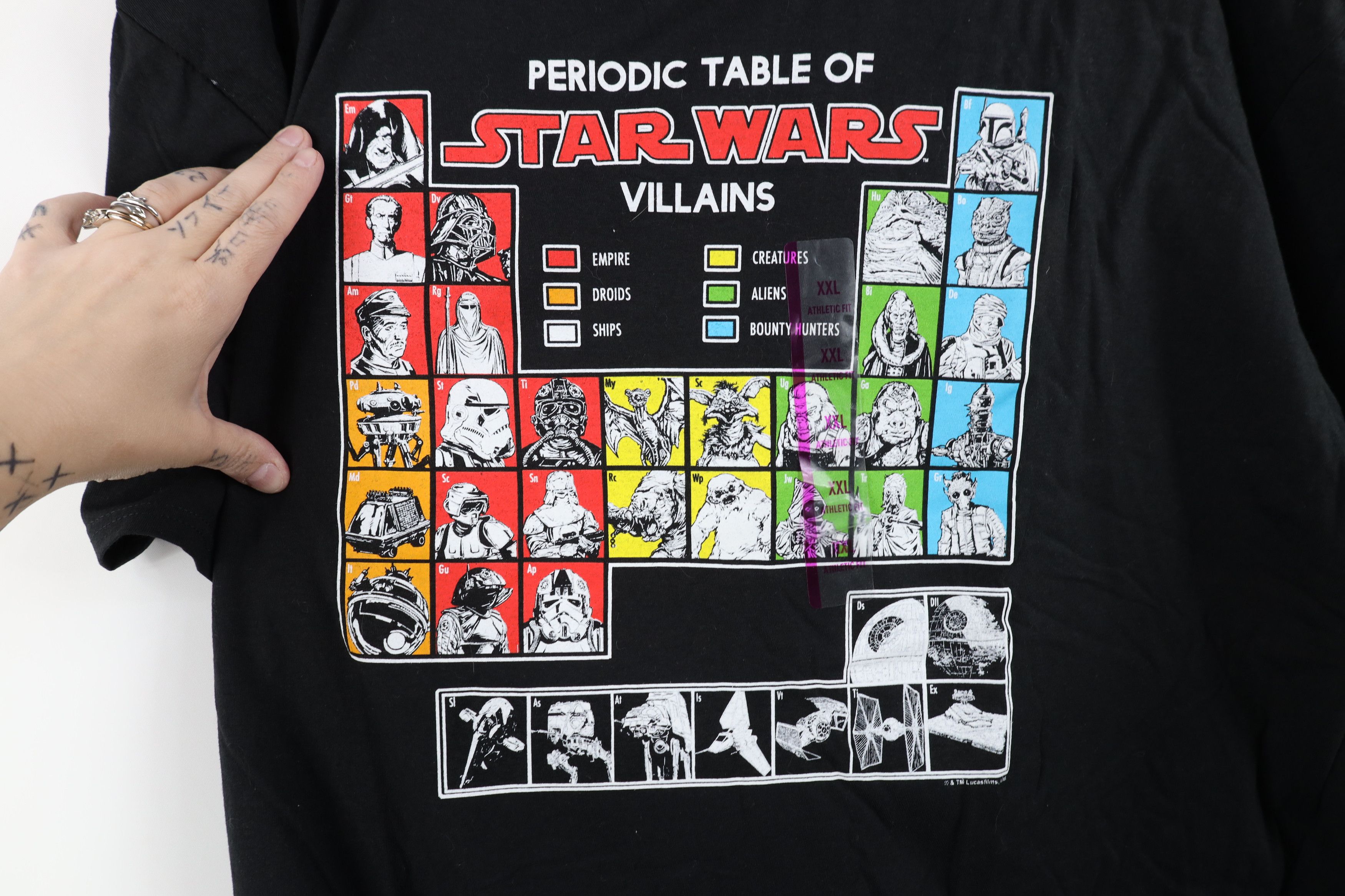 Star Wars Deadstock Y2K Star Wars Periodic Table of Villains T-Shirt Size US XXL / EU 58 / 5 - 4 Thumbnail