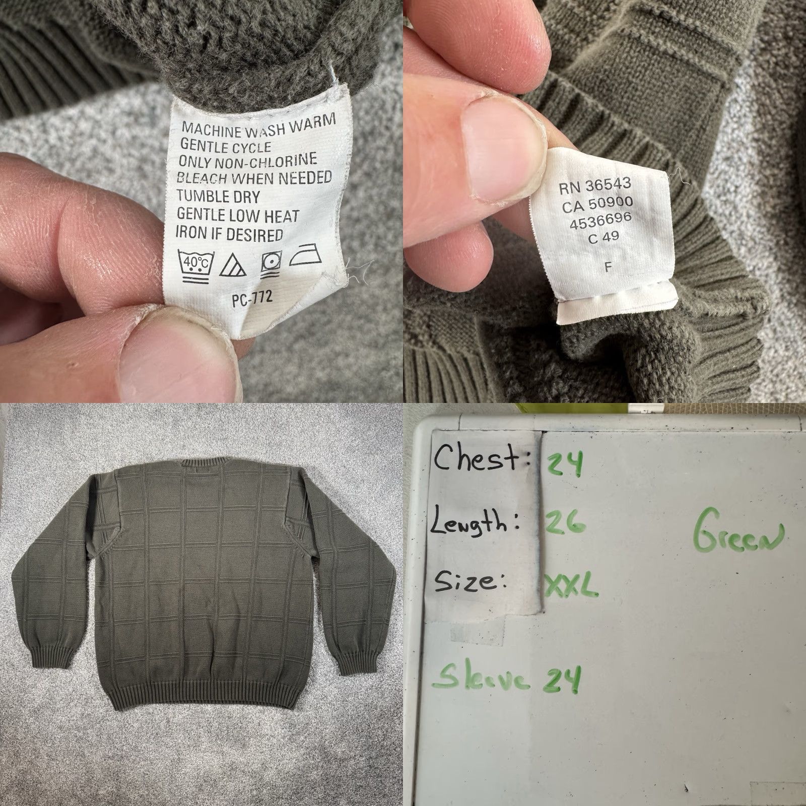 Izod VINTAGE IZOD Sweater Men XXL Green Textured Grid Preppy Hip Hop Streetwear Mens Size US XXL / EU 58 / 5 - 8 Thumbnail