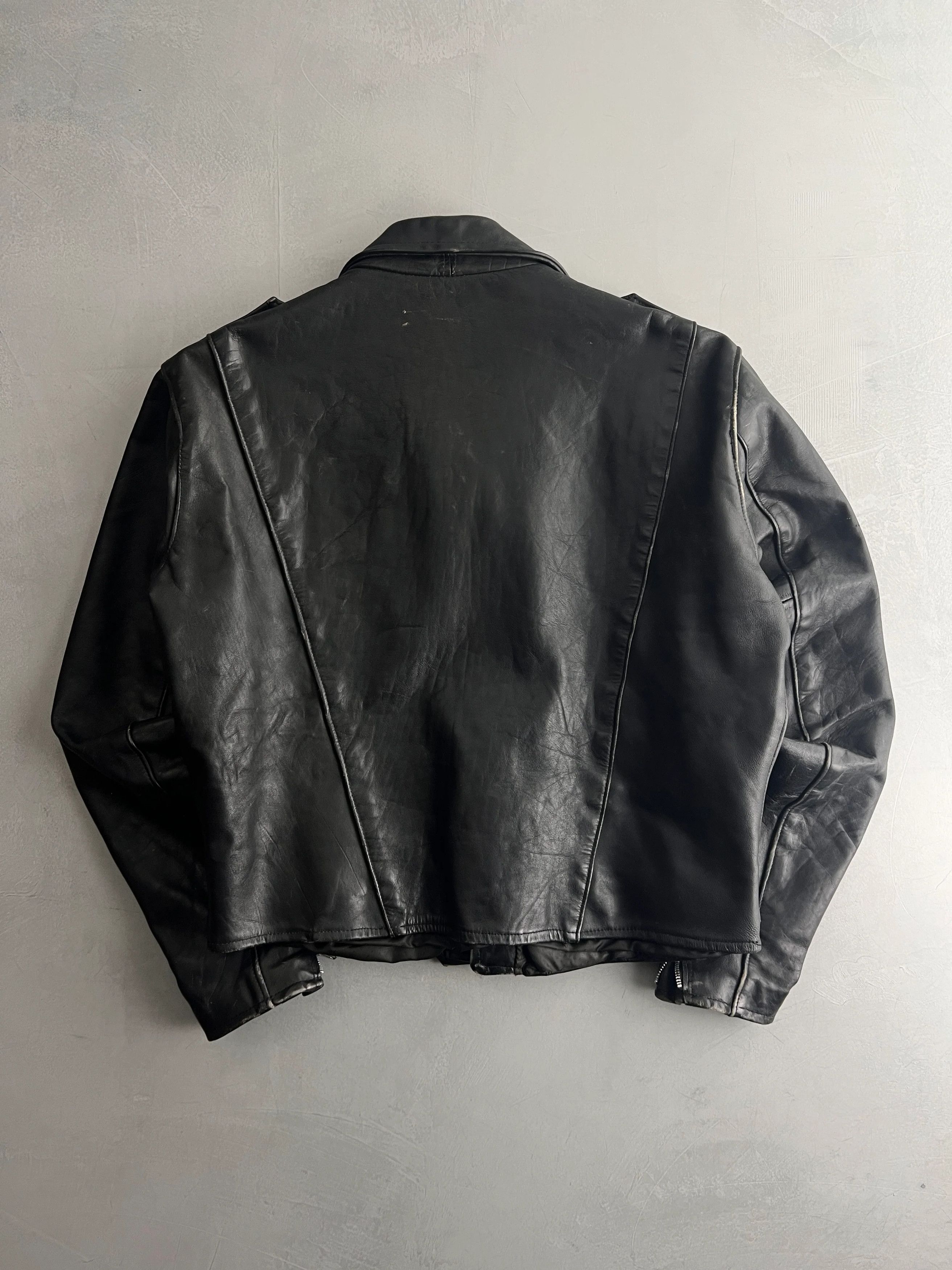 Vintage Vintage 60s Boxy Leather Jacket Size US M / EU 48-50 / 2 - 6 Thumbnail
