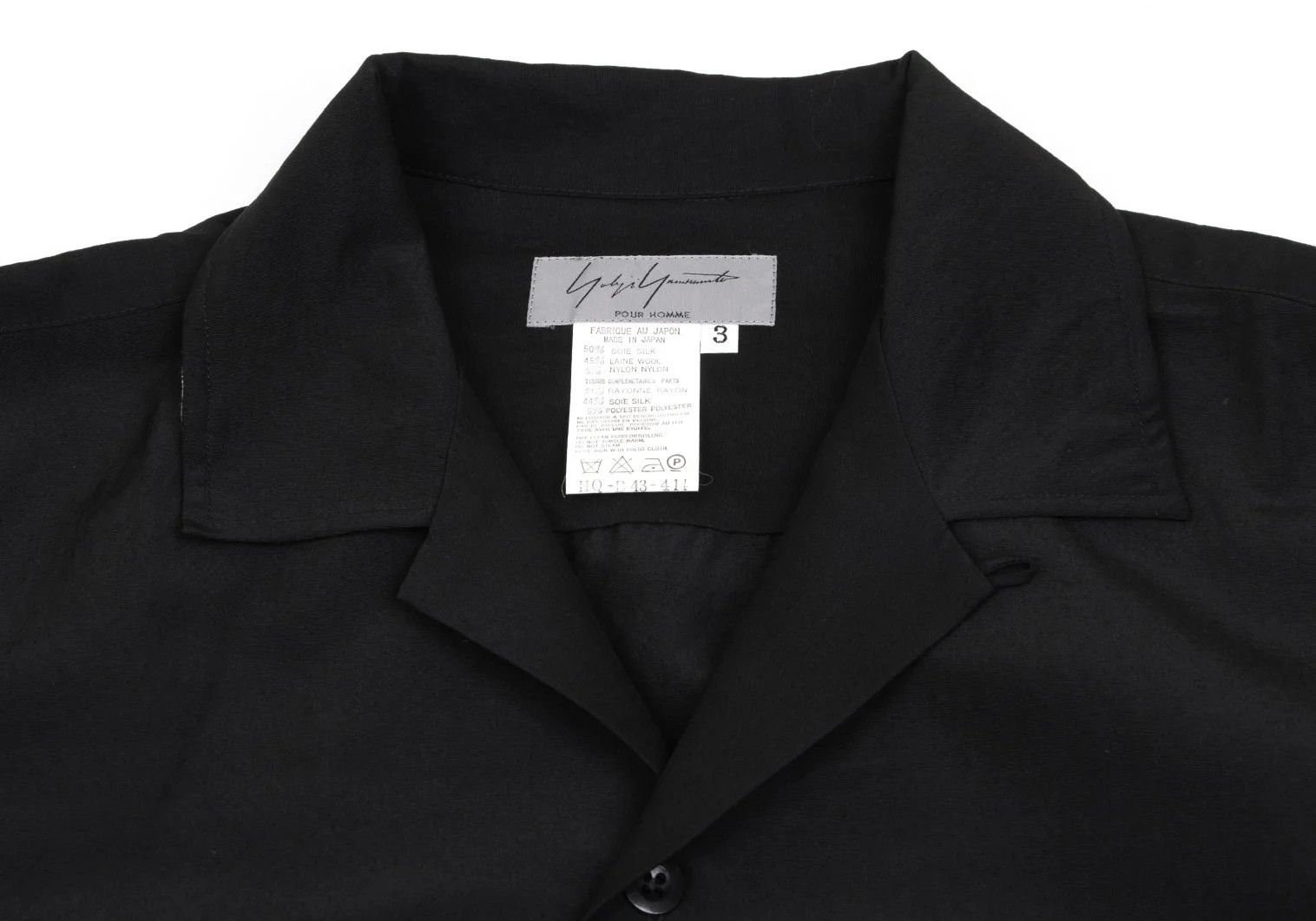 Yohji Yamamoto Yohji Yamamoto Silk Blend Open Collar Shirt Size US L / EU 52-54 / 3 - 3 Thumbnail