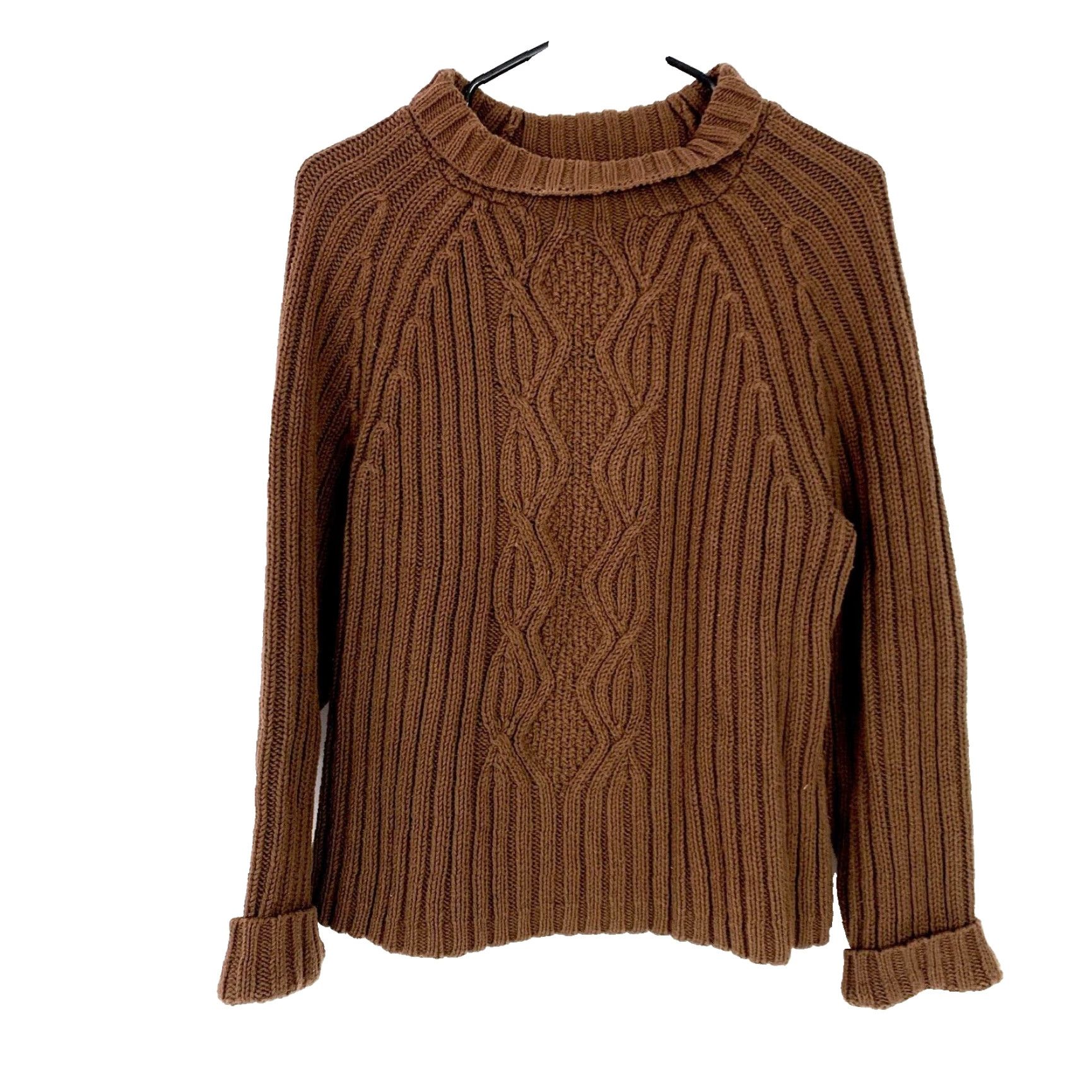 Liz Claiborne VINTAGE Liz Claiborne Lizwear Brown Chunky Knit Ribbed Turtleneck Sweater S Casual 1990s Mens Women Girls? Size S / US 4 / IT 40 - 2 Thumbnail