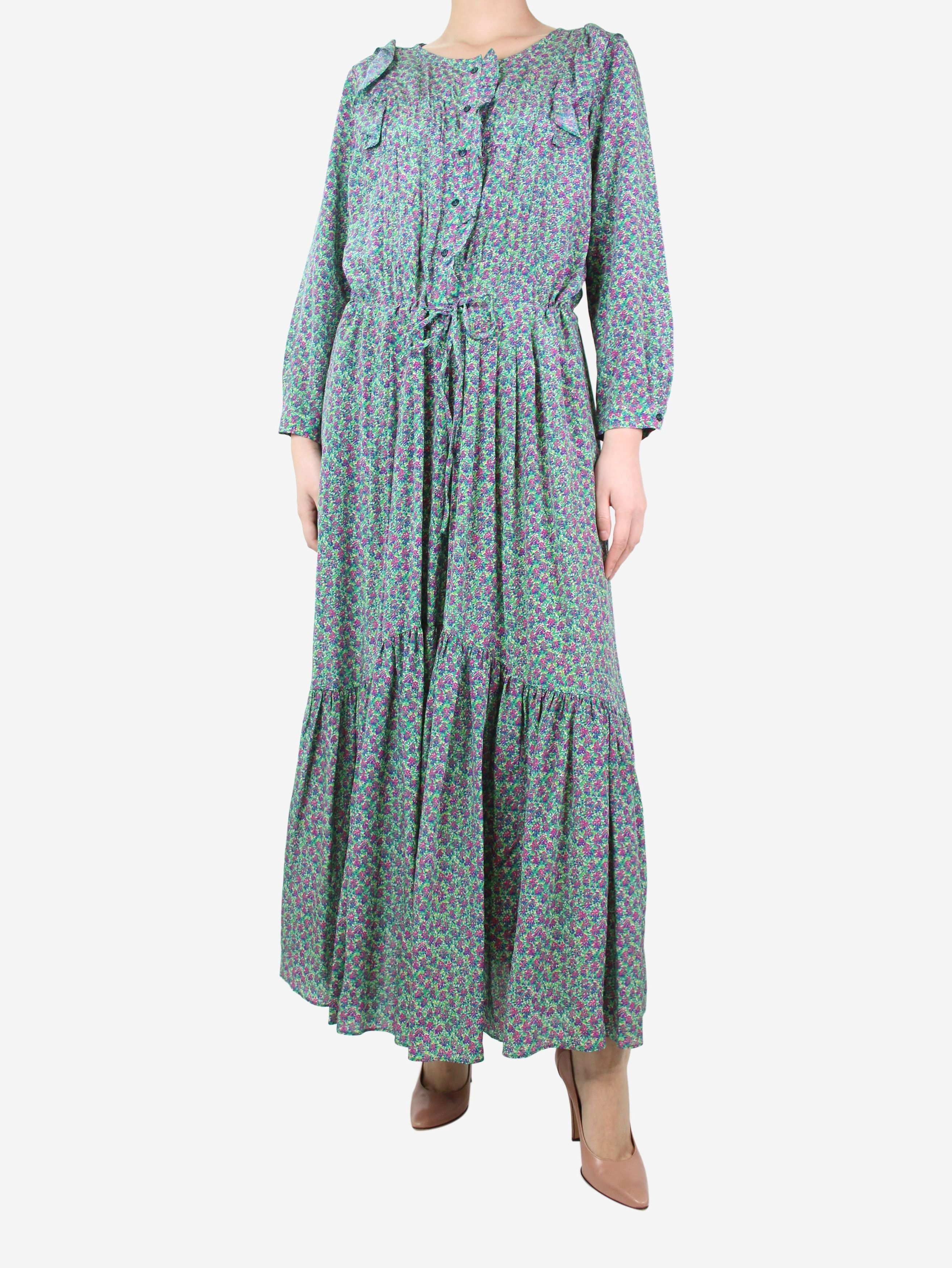 image of Weekend Max Mara Green Floral Maxi Dress - Size Uk 12, Women's