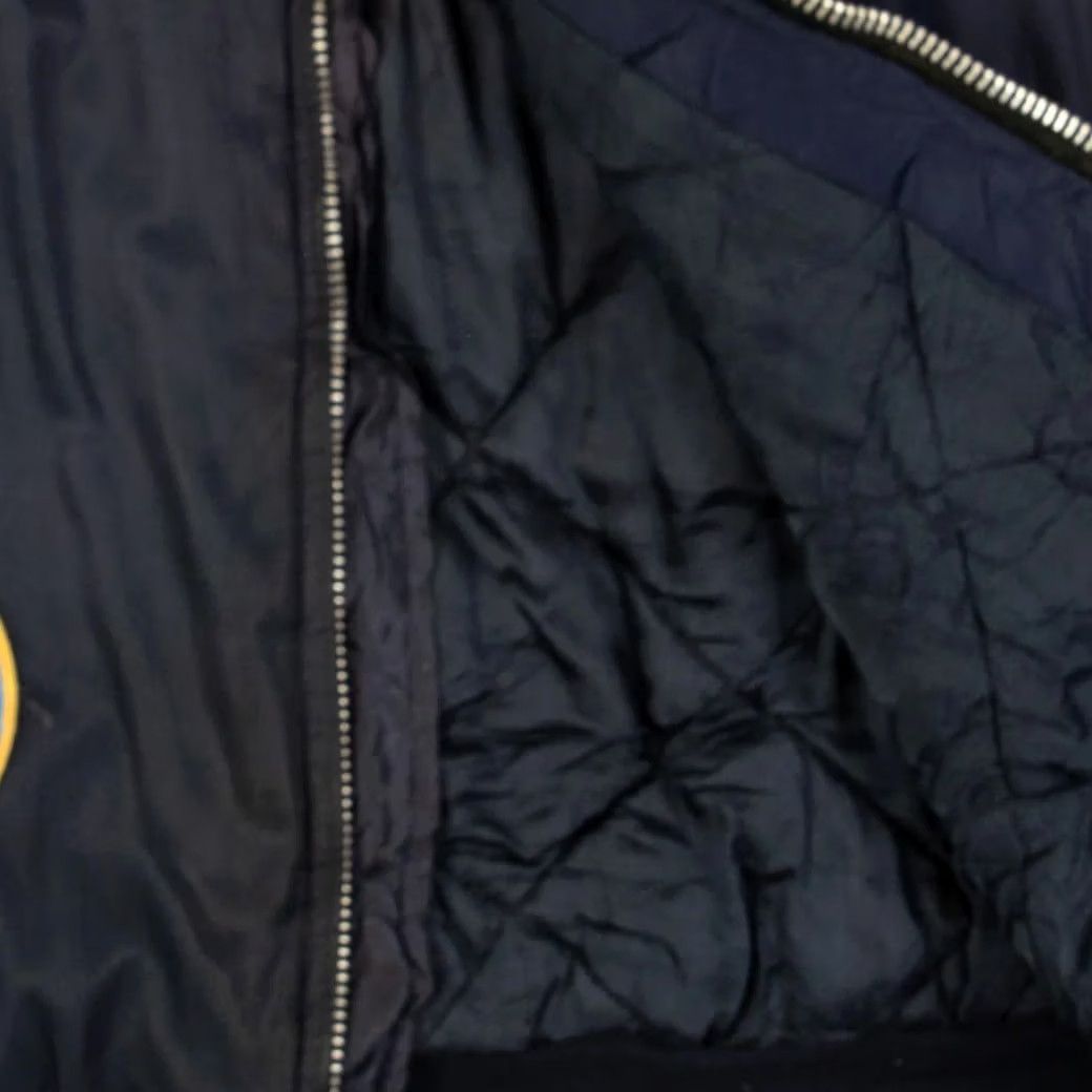 Vintage VINTAGE Sherpa Collared Aircraft Bomber Jacket Navy Blue M Men's Wool? Nylon? (Note: Original includes Nylon shell, Polyester lining) Size US M / EU 48-50 / 2 - 8 Thumbnail