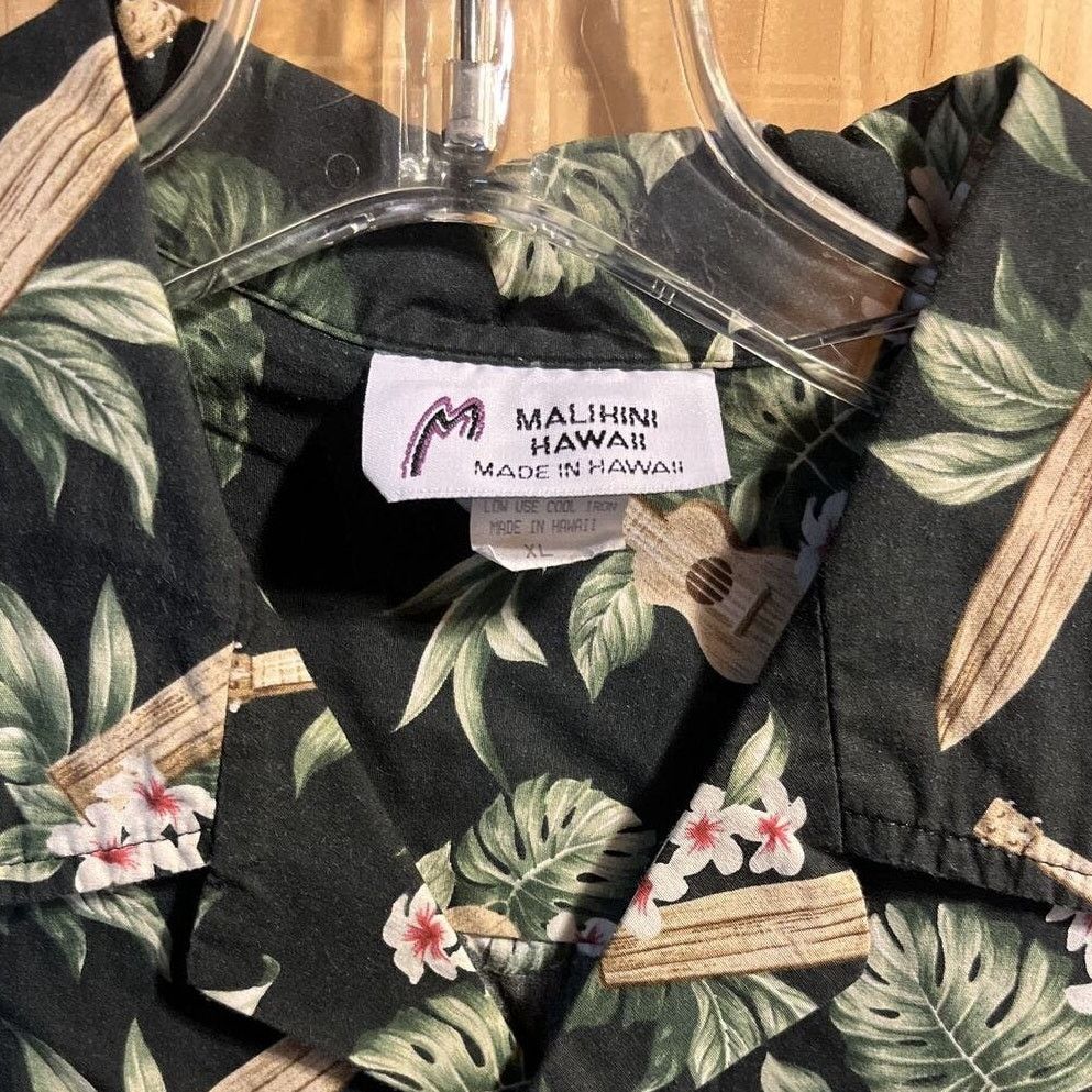 Other Malihini Vintage Men’s XL Black Floral Cotton Hawaiian Shirt Size US XL / EU 56 / 4 - 4 Thumbnail