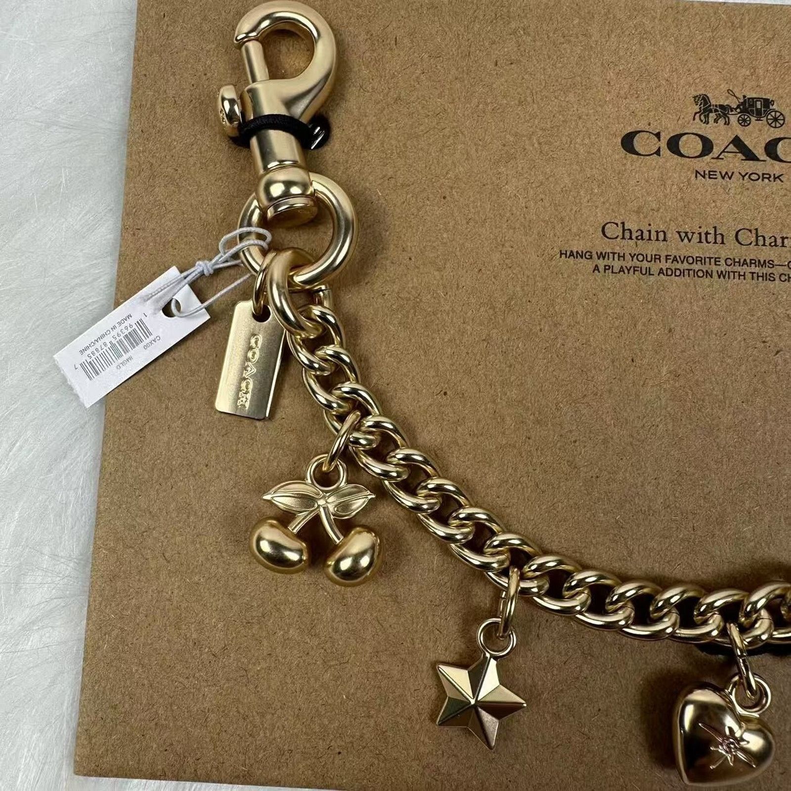 Coach COACH Gold Swagger Chain With Charms In Gold CAX00 NWT Size ONE SIZE - 5 Thumbnail