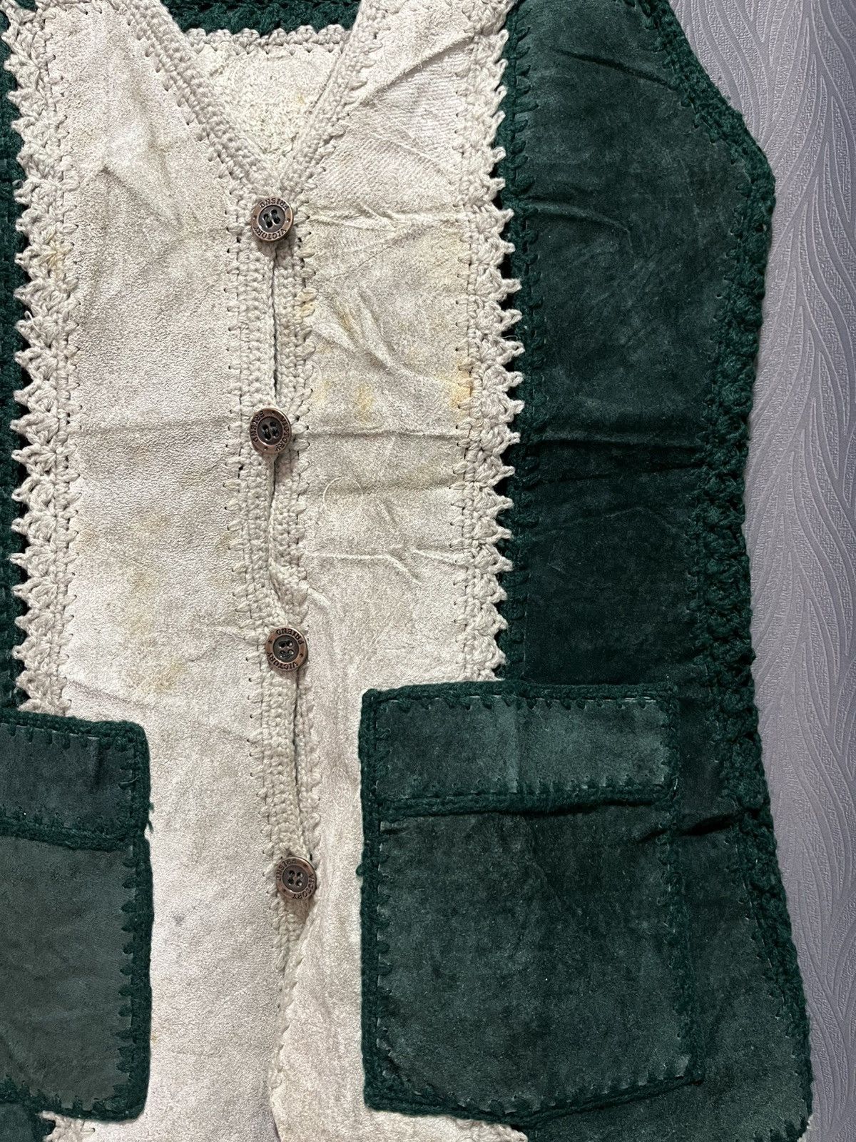 Leather × Vintage Vintage knitted suede leather Vest Size M / US 6-8 / IT 42-44 - 6 Thumbnail