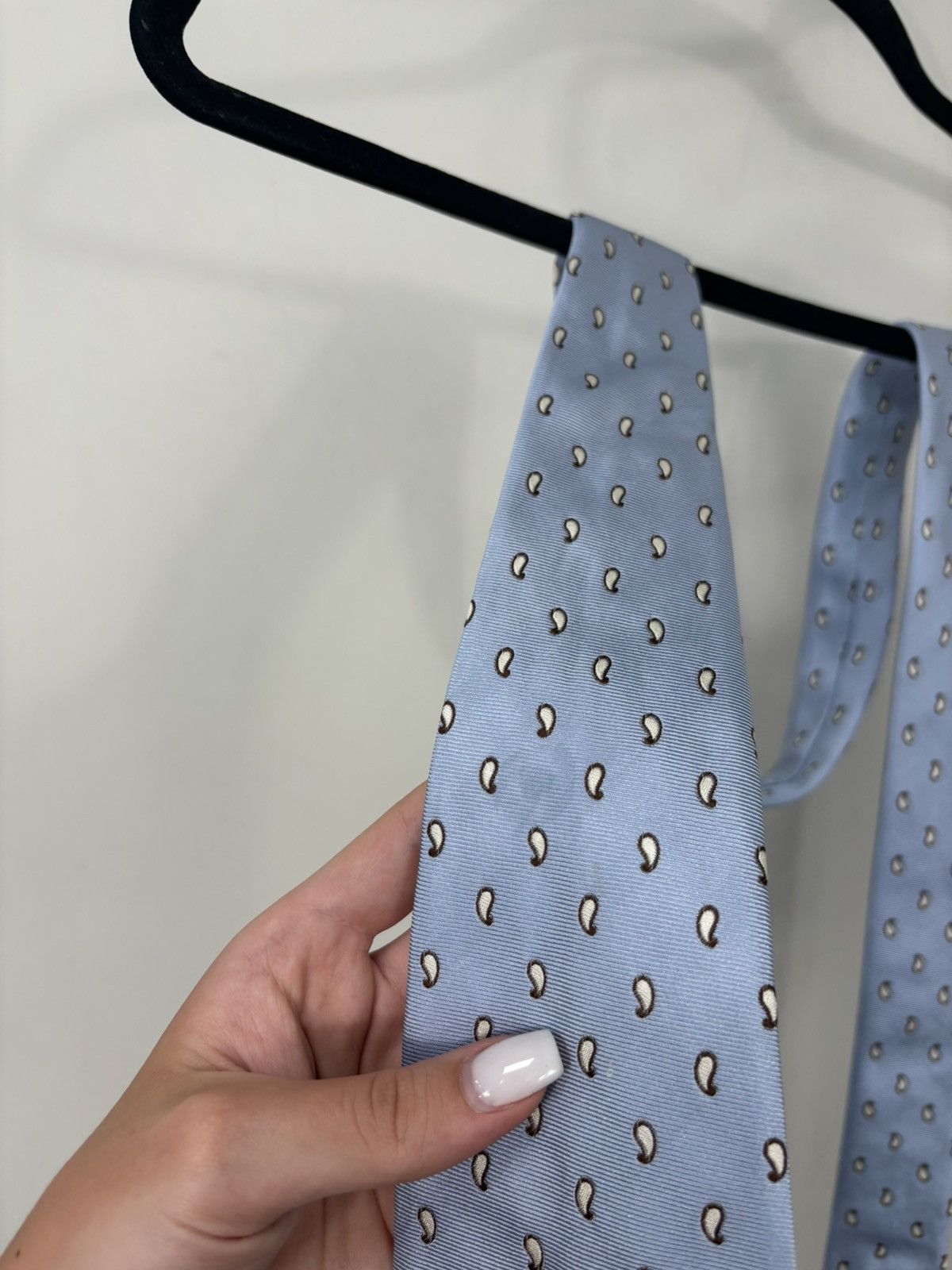 Pal Zileri Pal Zileri Minimal Paisley Teardrop Shape Pattern Silk Tie Size ONE SIZE - 3 Thumbnail