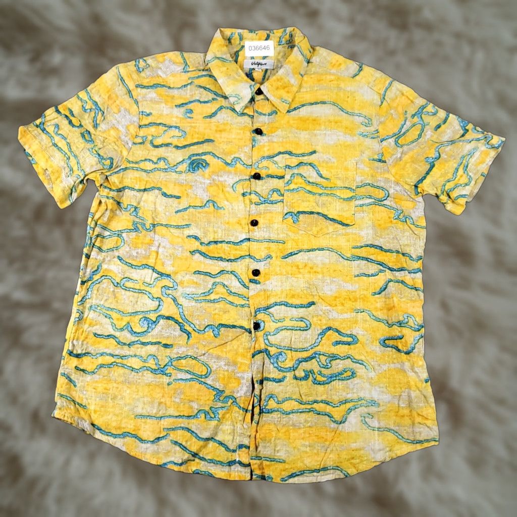 Vintage Vatpave Shirt Mens L Blue Striped Button-Up Collared Short Sleeve Casual Size US L / EU 52-54 / 3 - 1 Thumbnail