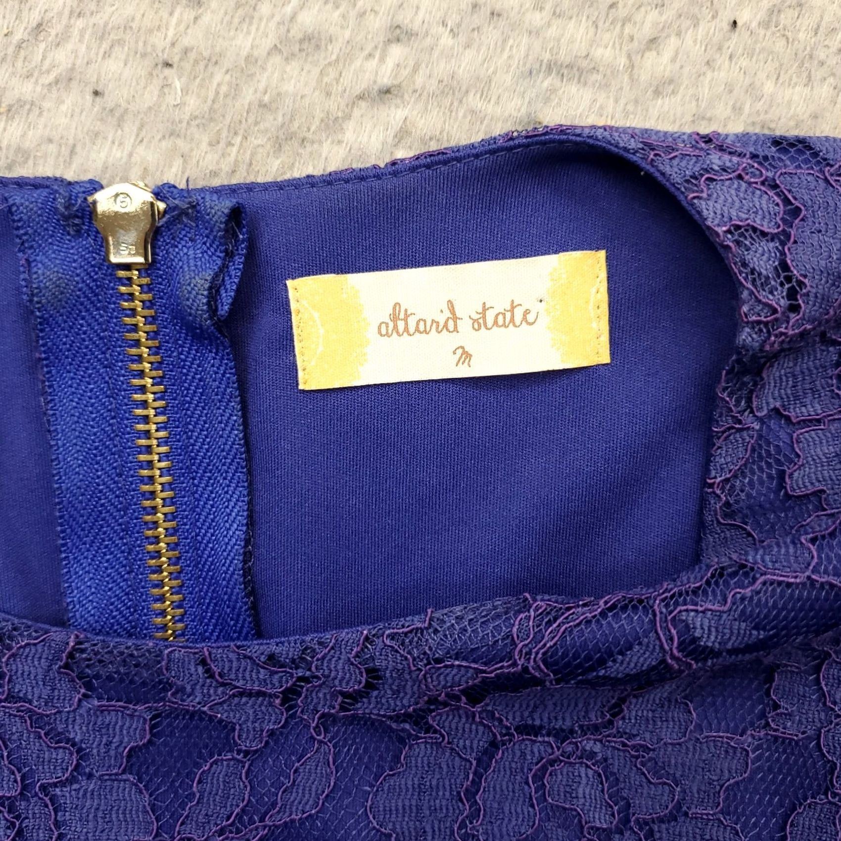 Vintage Altar'd State Fit & Flare Dress Women M Purple Floral Lace Overlay Back Zip Shirt? Size M / US 6-8 / IT 42-44 - 7 Thumbnail