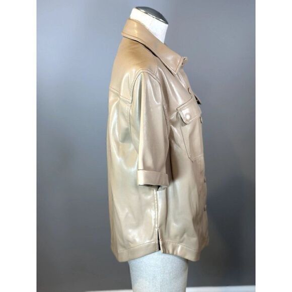 Jonathan Simkhai Jonathan Simkhai NEW Joselin Faux Leather Jacket in Tan Size Size M / US 6-8 / IT 42-44 - 4 Thumbnail