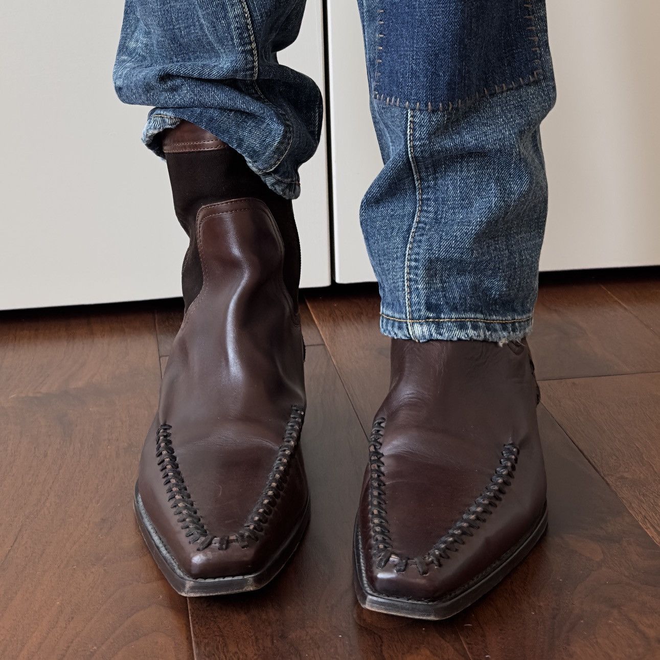 Dsquared2 Dsquared2 F/W 2003 Brown Leather Moc-Toe Zip Ankle Boots Size US 8.5 / EU 41-42 - 6 Thumbnail