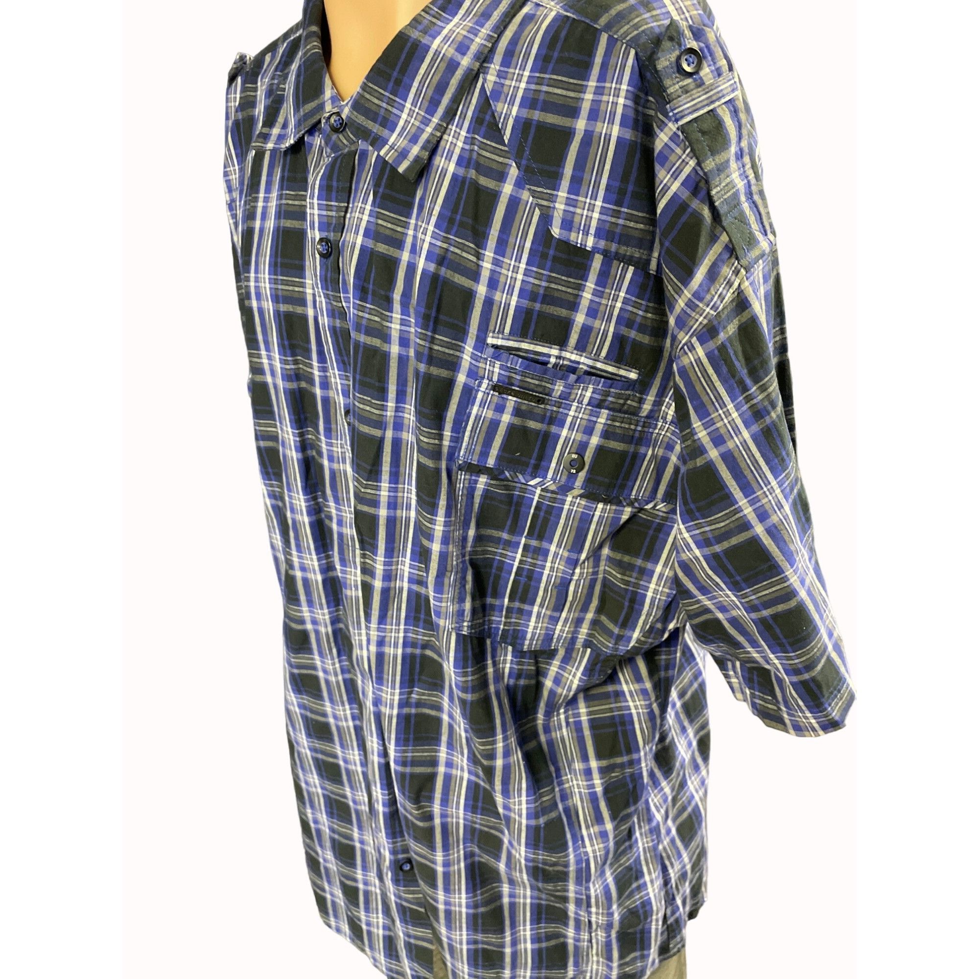 Other Ecko Ltd Men's Blue Checkered Short Sleeve Button up Size 3x Size US XXL / EU 58 / 5 - 2 Thumbnail