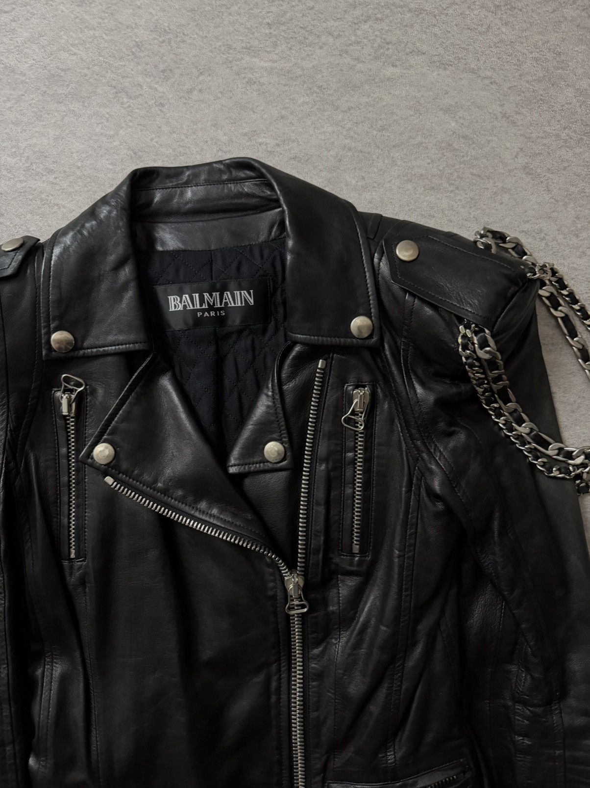 Balmain Balmain FW09 Leather Rider by Christophe Decarnin Size XS / US 0-2 / IT 36-38 - 6 Thumbnail