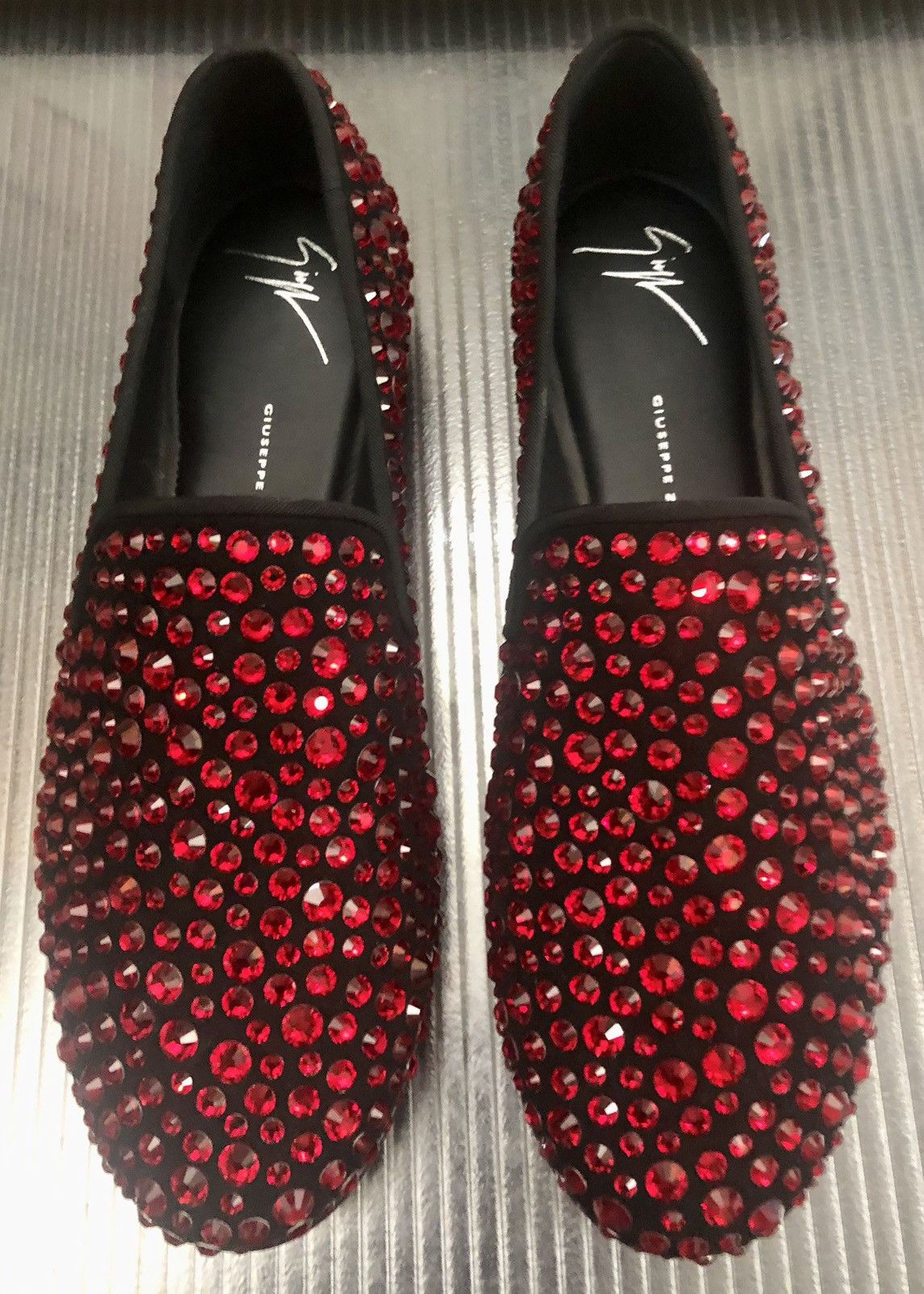 Giuseppe Zanotti Giuseppe Zanotti 🇮🇹 black/red crystalized calf loafer 8 NEW Size US 8 / EU 41 - 3 Thumbnail