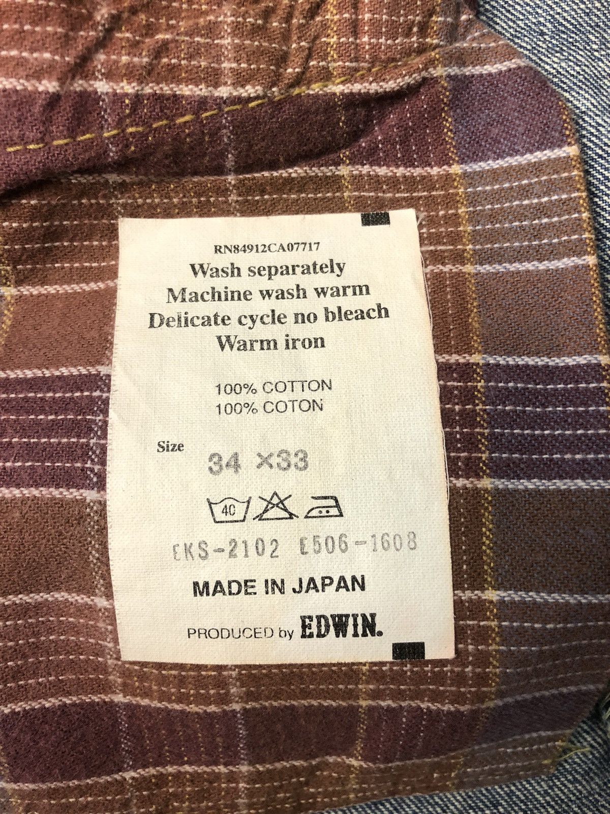 Edwin × Japanese Brand × Vintage 💥RARE💥Vintage Faded EDWIN 505 Half Salvedge Jeans Size US 37 - 22 Thumbnail