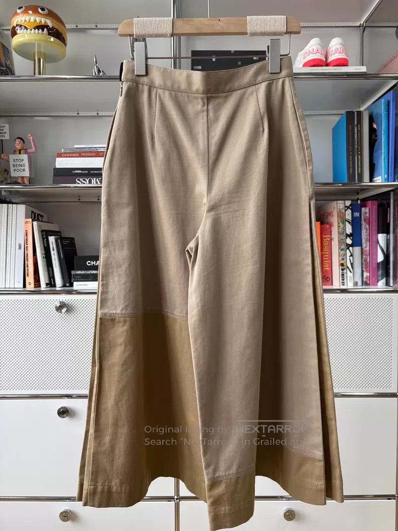 Loewe Loewe Khaki Colored Patchwork Nine-Quarter High-Waisted Wi Size 42" / US 20 - 3 Thumbnail