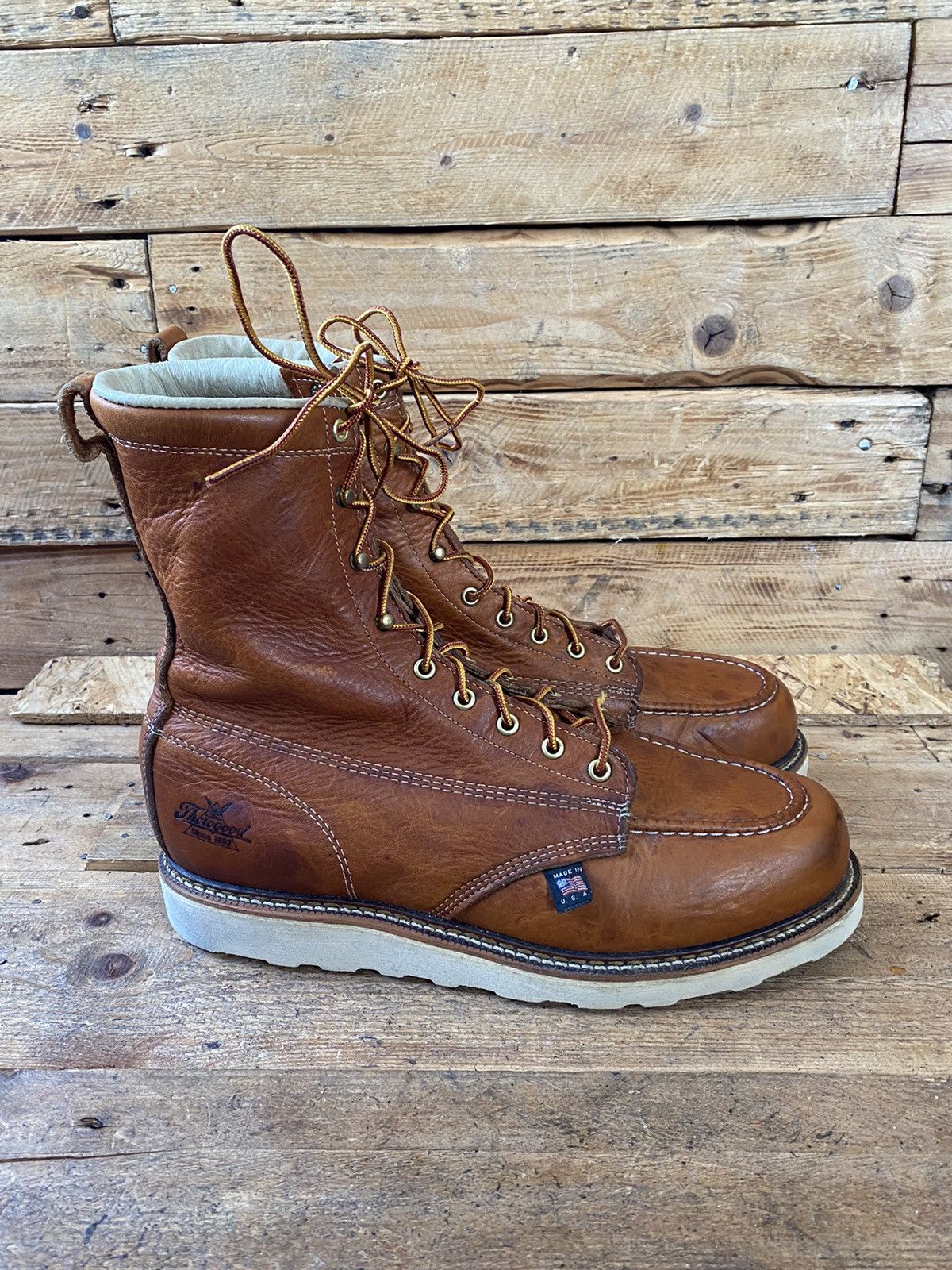 Thorogood Thorogood american heritage moc-toe brown leather boots12EE Size US 12 / EU 45 - 5 Thumbnail