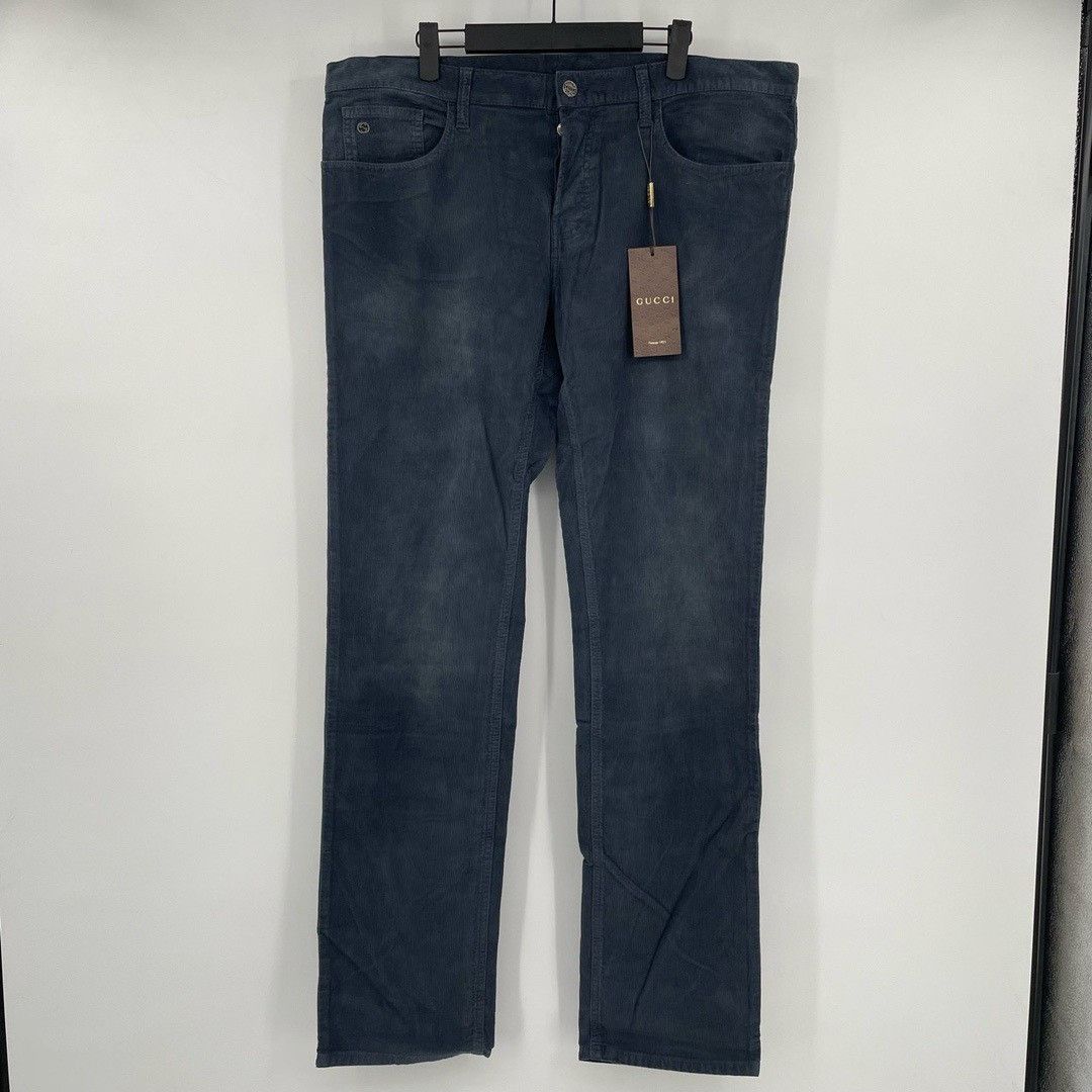 Gucci Gucci smog blue corduroy trousers Nextarrow-2412 Size US 36 / EU 52 - 1 Thumbnail