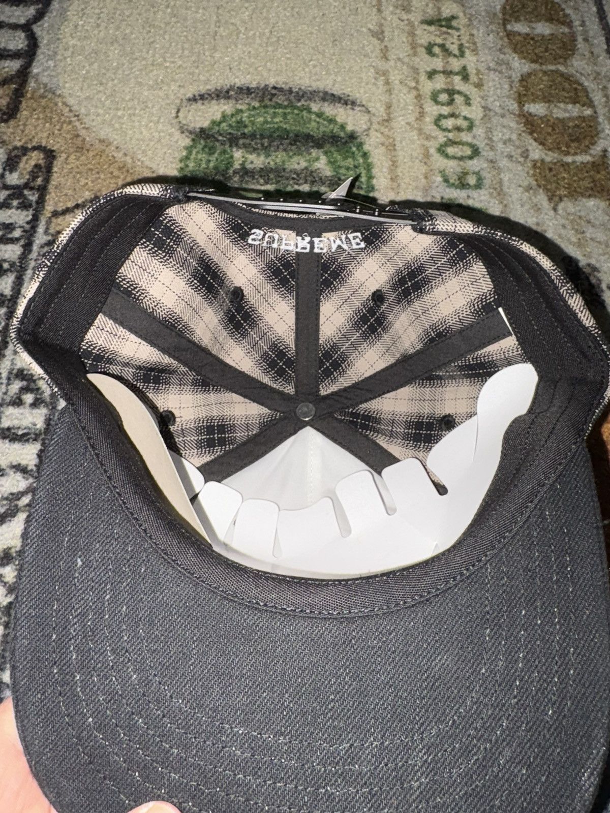 Supreme Supreme Script Logo 6-Panel Hat Plaid Size ONE SIZE - 4 Thumbnail