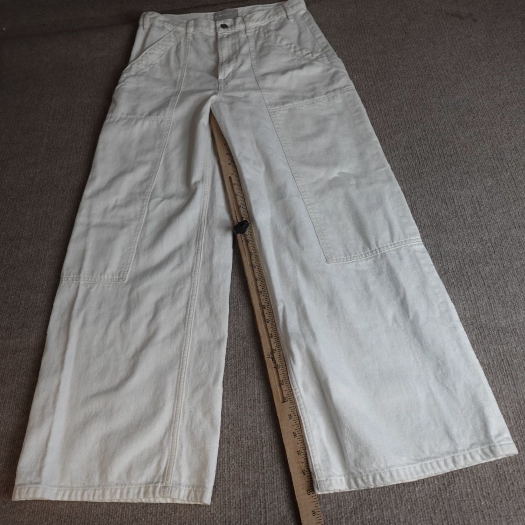 Everlane Everlane Jeans 30 Ivory Ecru Wide-Leg Regular 5-Pocket Denim Cotton Lyocell High Rise Womens Boys Mens Girls Size 30" / US 8 / IT 44 - 2 Thumbnail