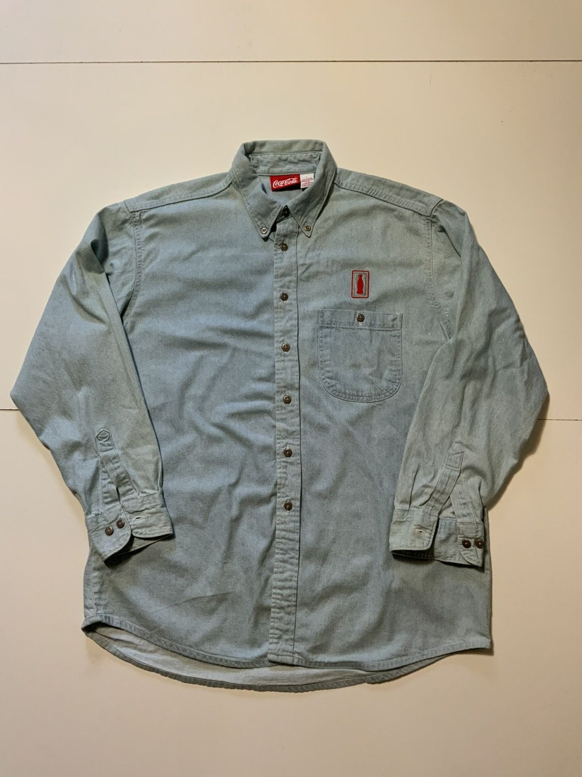 Coca Cola VTG Everything Coca-Cola Coke Bottle Top Denim Jean Shirt Size US L / EU 52-54 / 3 - 1 Thumbnail