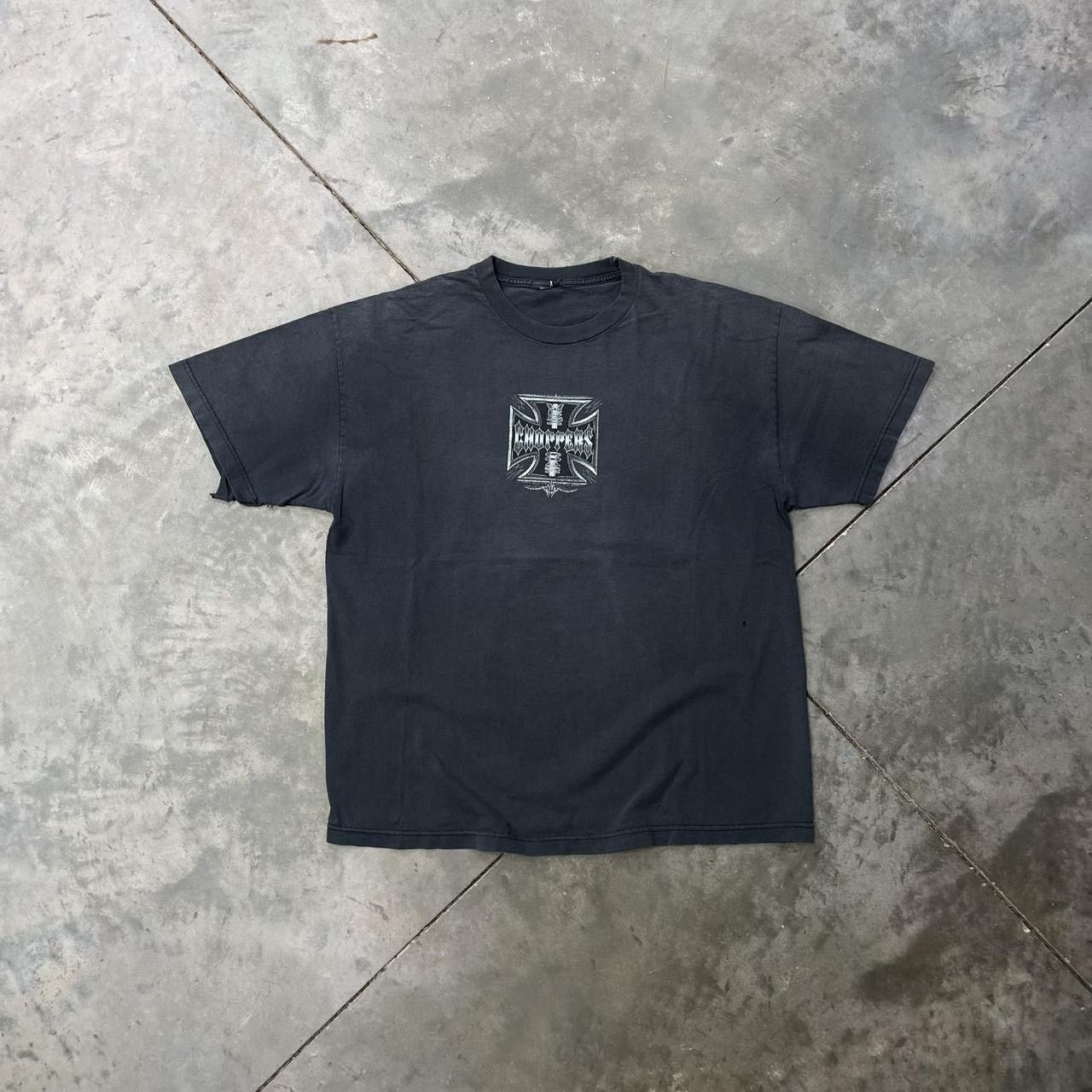 West Coast Choppers Vintage West Coast Choppers Chrome Logo Tee Faded Black Size US L / EU 52-54 / 3 - 3 Thumbnail