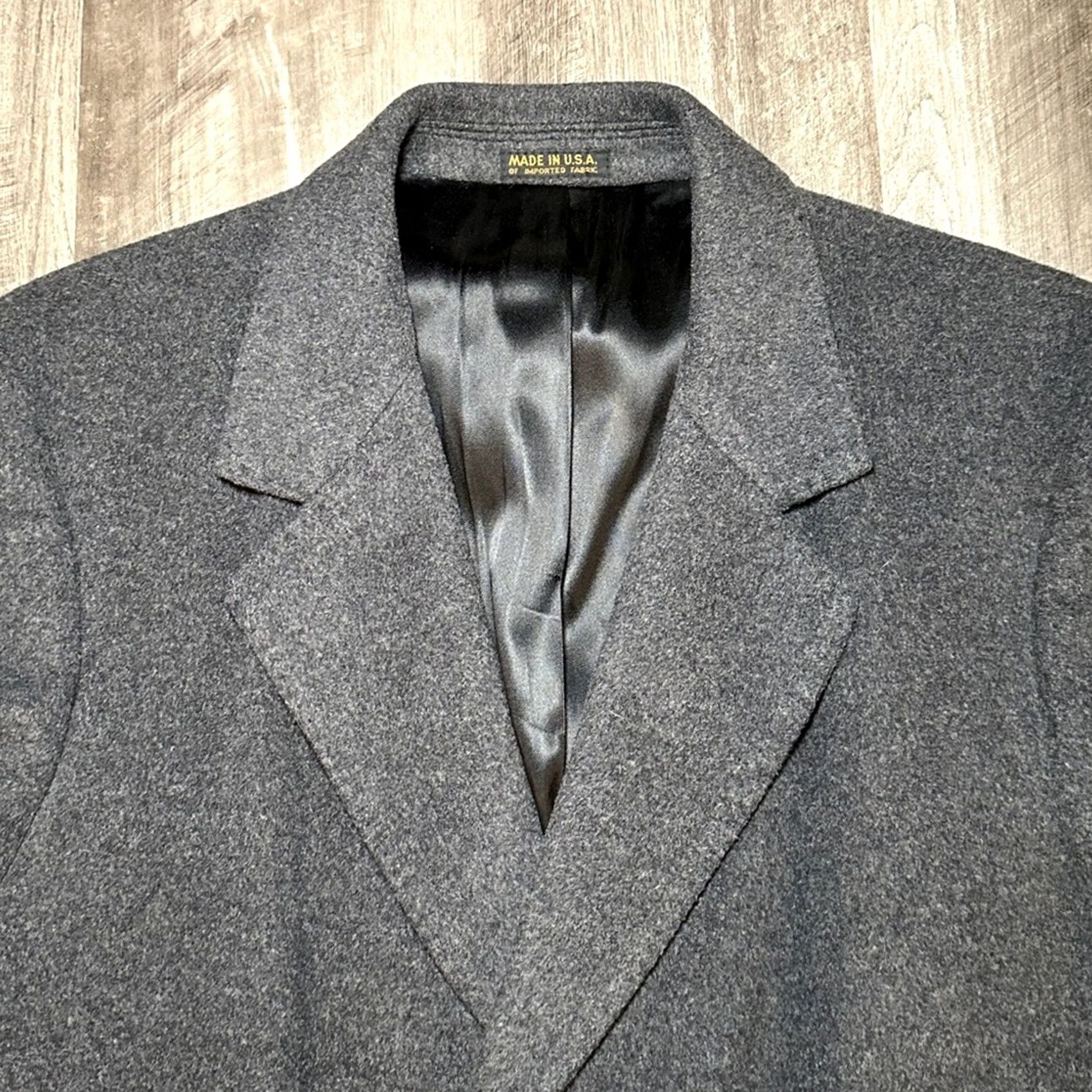 Vintage Adolfo Trench Coat Wool Cashmere Nylon Mens 44R Charcoal Jacket Over Coat Size US S / EU 44-46 / 1 - 6 Thumbnail