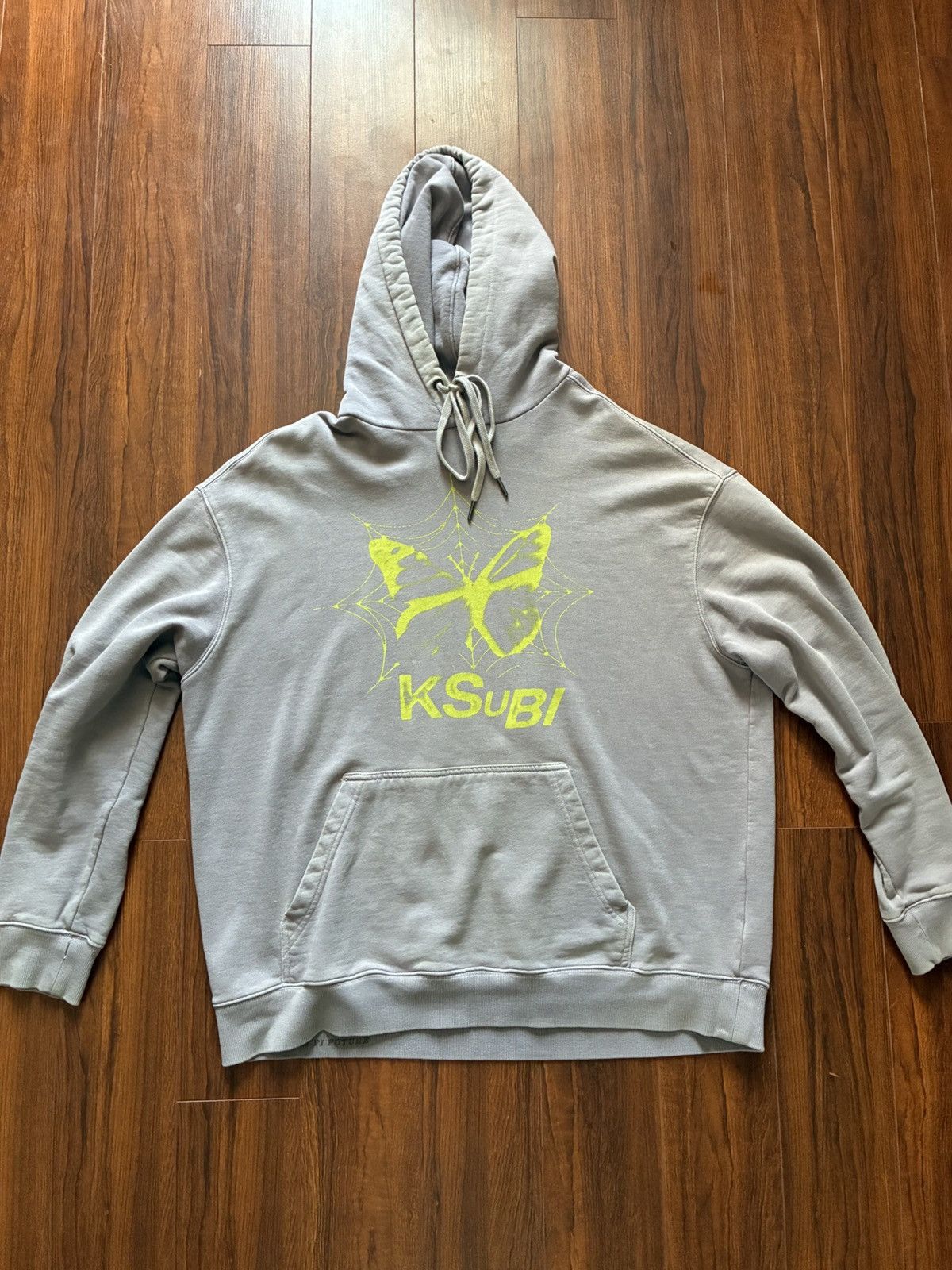 Ksubi Ksubi Butterfly Spiderweb Hoodie Grey Neon. Size Large Size US L / EU 52-54 / 3 - 1 Thumbnail