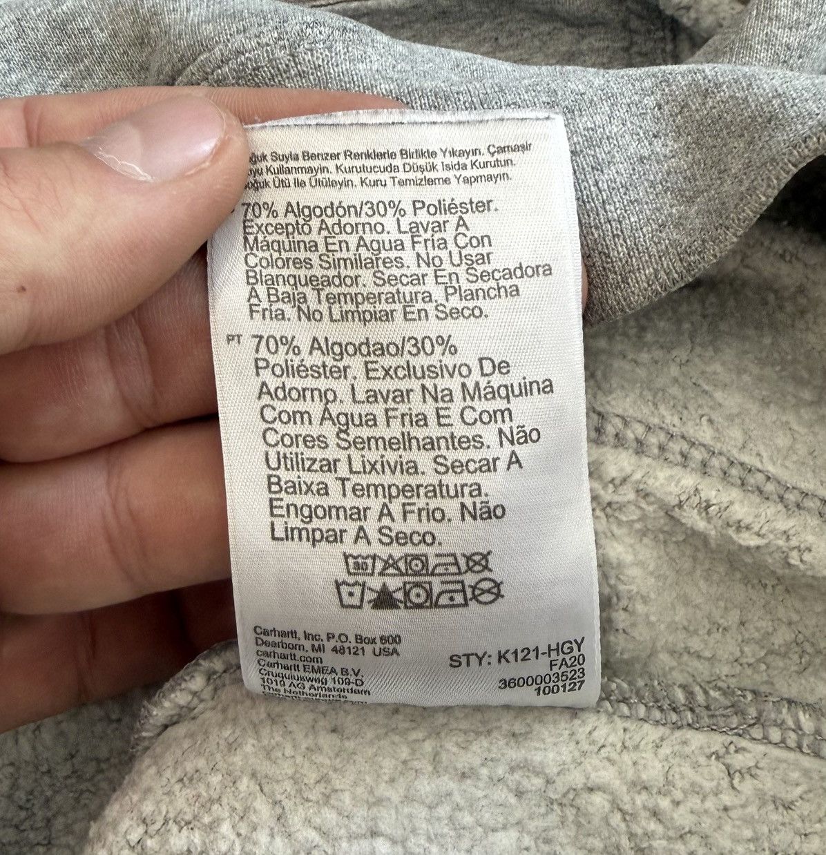 Carhartt Vintage Carhartt Original Fit Gray Hoodie made in Mexico Size US M / EU 48-50 / 2 - 11 Thumbnail