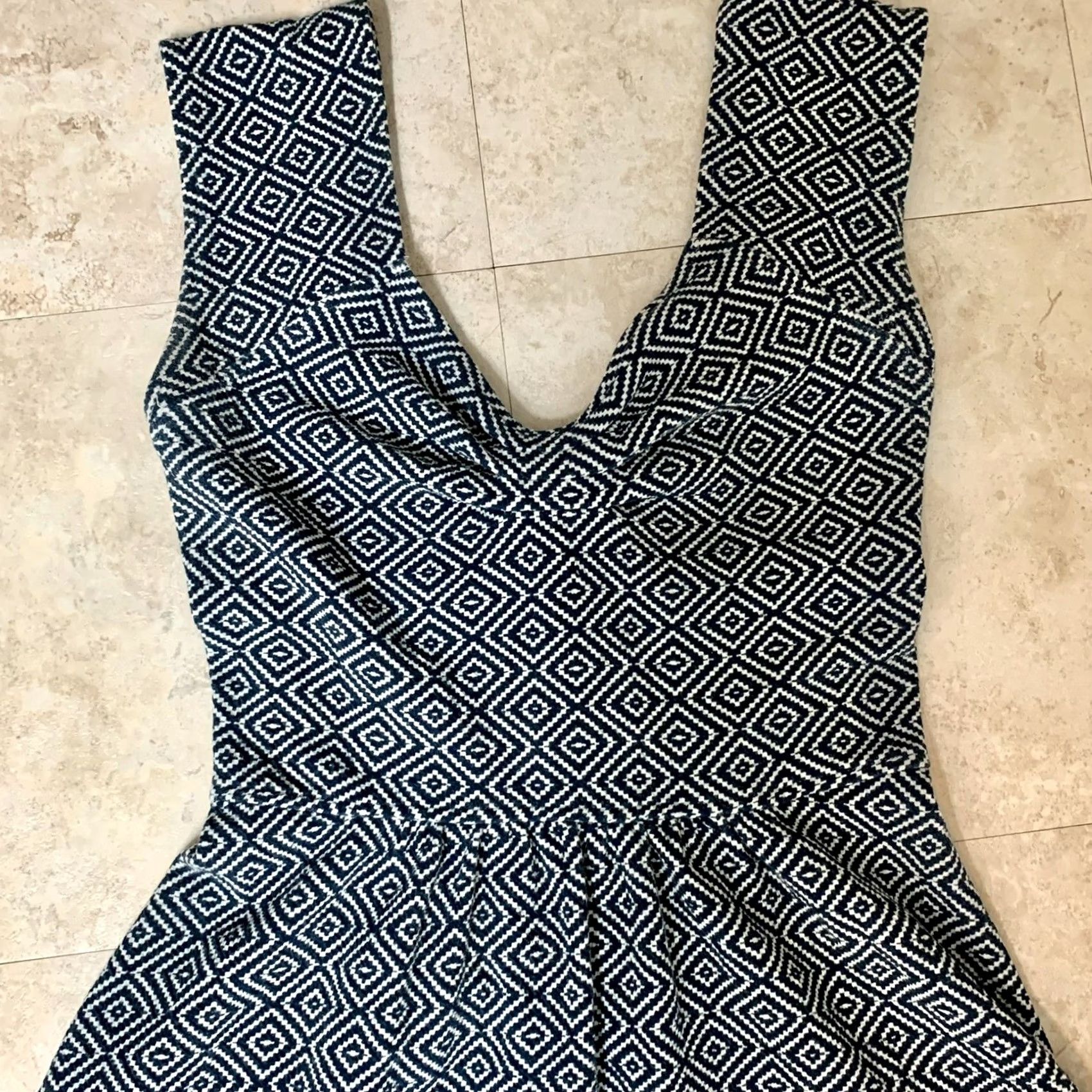 Anthropologie Anthropologie Geometric Stripe Halter Dress Size 12 Pockets Blue White Womens Size XL / US 12-14 / IT 48-50 - 5 Thumbnail
