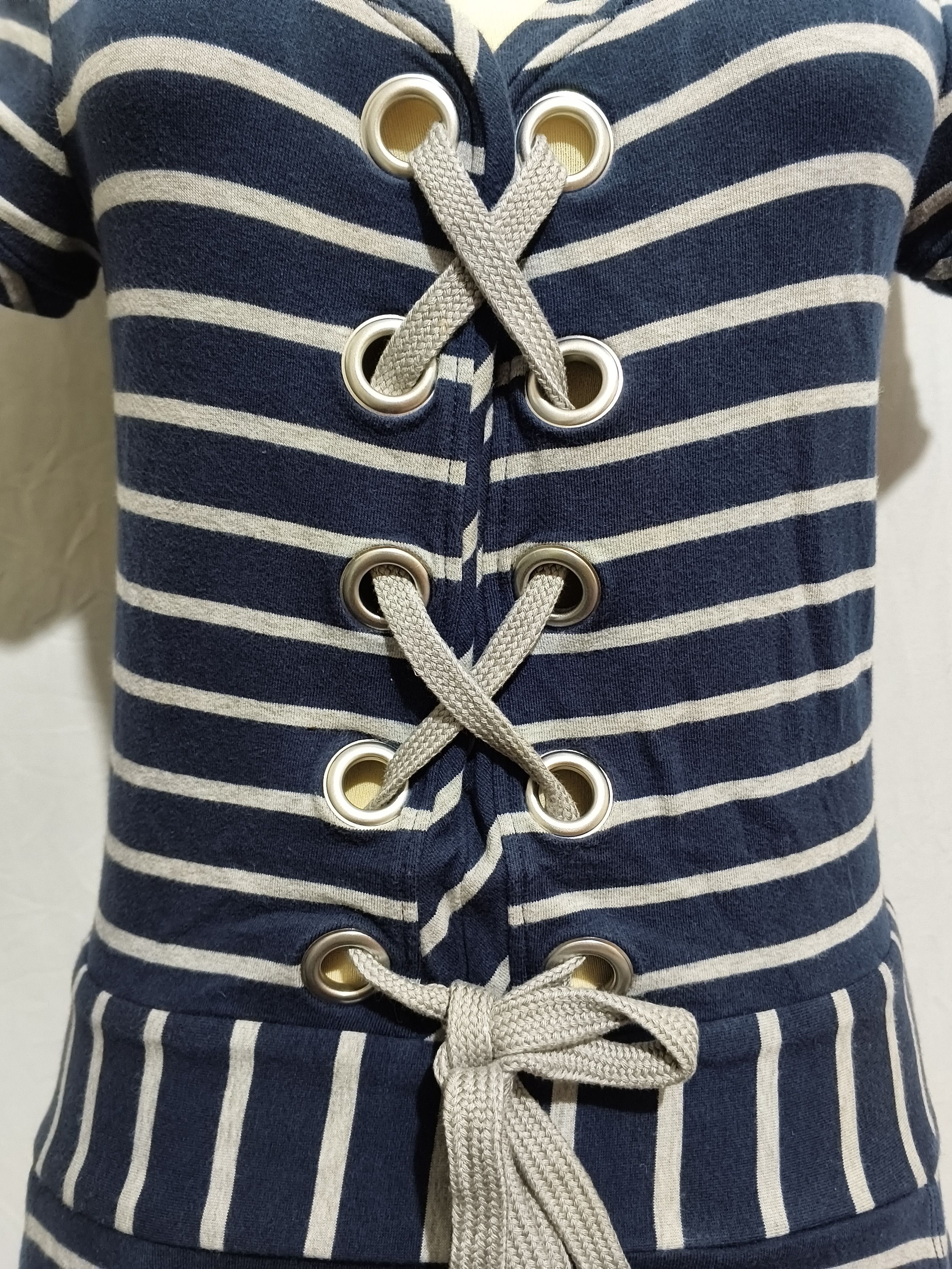 Love Moschino Love Moschino Women Blue Striped Dress Size S / US 4 / IT 40 - 6 Thumbnail