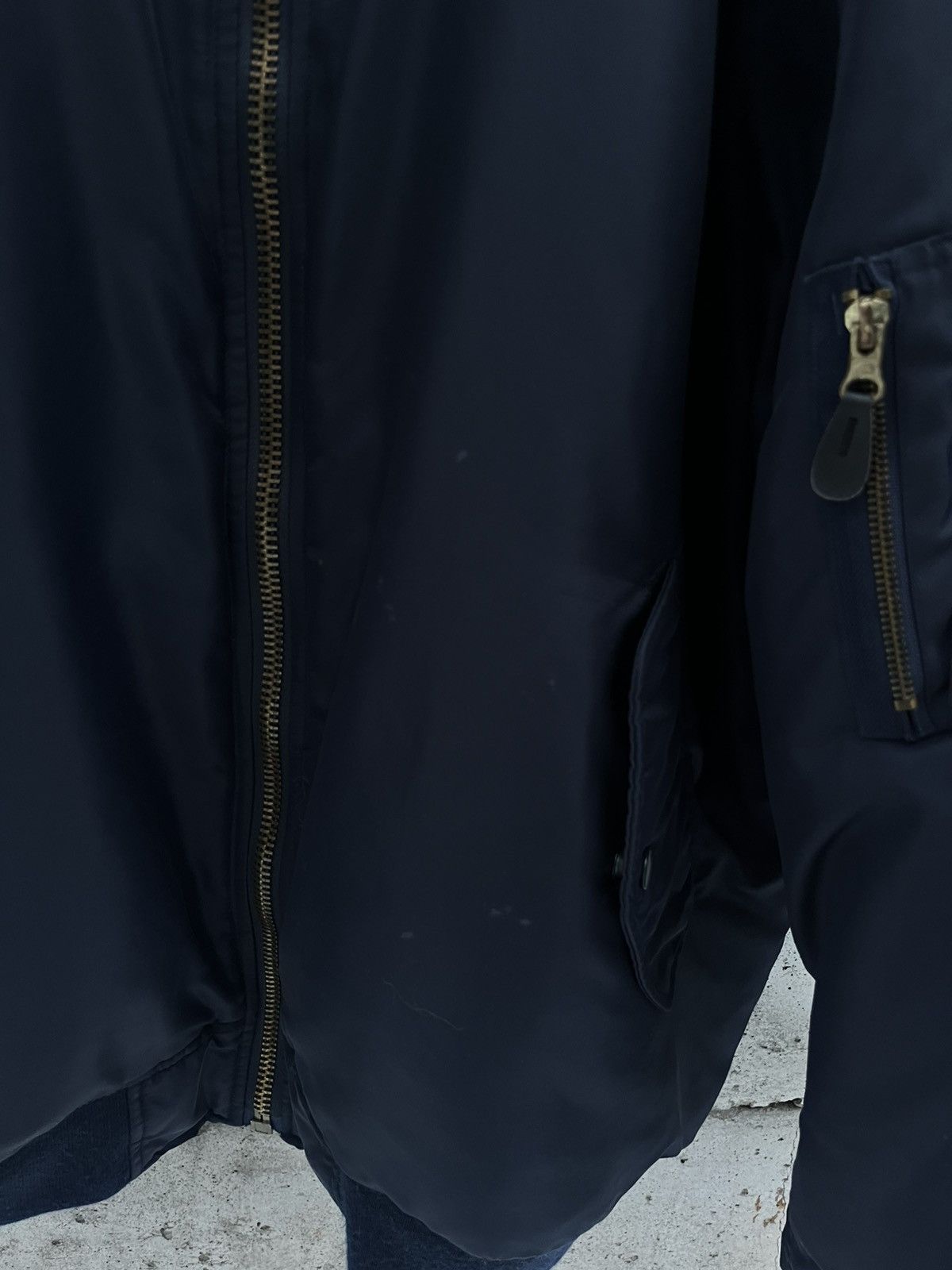 Alpha Industries 90s Korean Reversible Baggy Navy Bomber Winter Jacket Vtg Size US XL / EU 56 / 4 - 14 Thumbnail