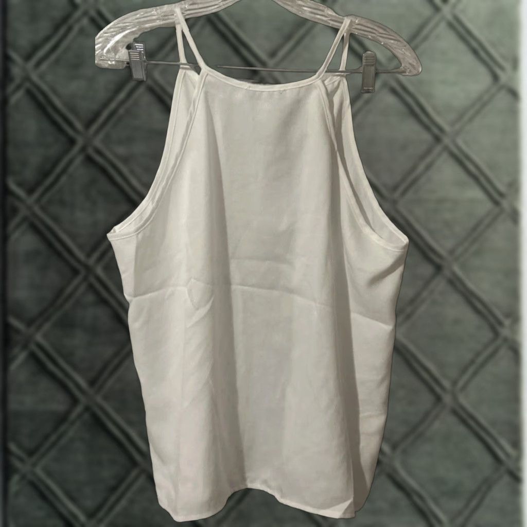 Vintage Emery Rose Tank Top Women L White Sleeveless V-Neck Pullover XS? Size L / US 10 / IT 46 - 1 Thumbnail
