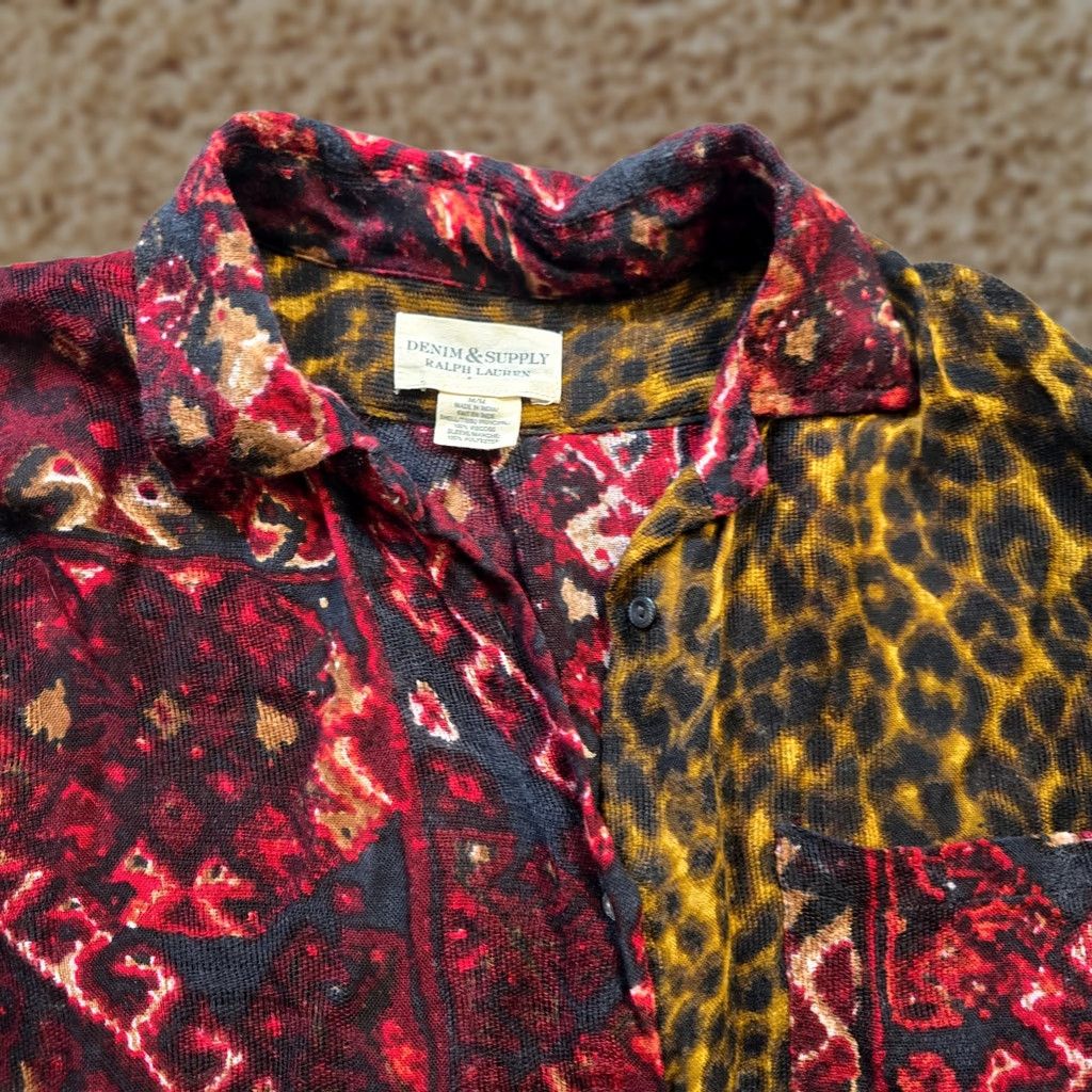 Ralph Lauren Ralph Lauren Denim & Supply Top Womens Medium Black Leopard Western Gauze Casual Shirt Size M / US 6-8 / IT 42-44 - 1 Thumbnail