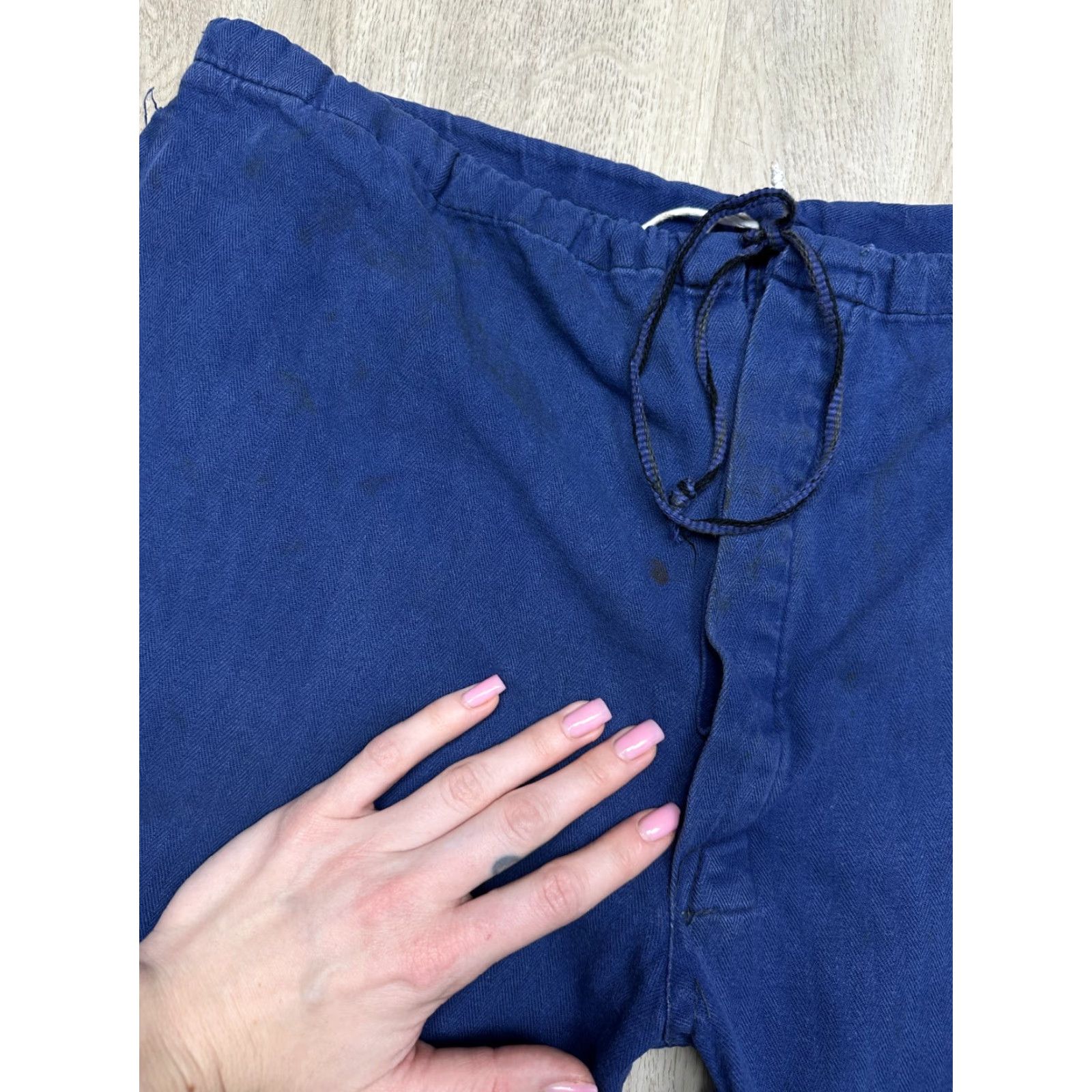 Vintage VINTAGE Le Laboureur Workwear Pants Men Vintage Sanfor Distressed Blue Cotton 32x30 Inseam 30 24 cm Waist 44 cm Waist band 44 cm 48 32 100 cm etc Size US 32 / EU 48 - 3 Thumbnail