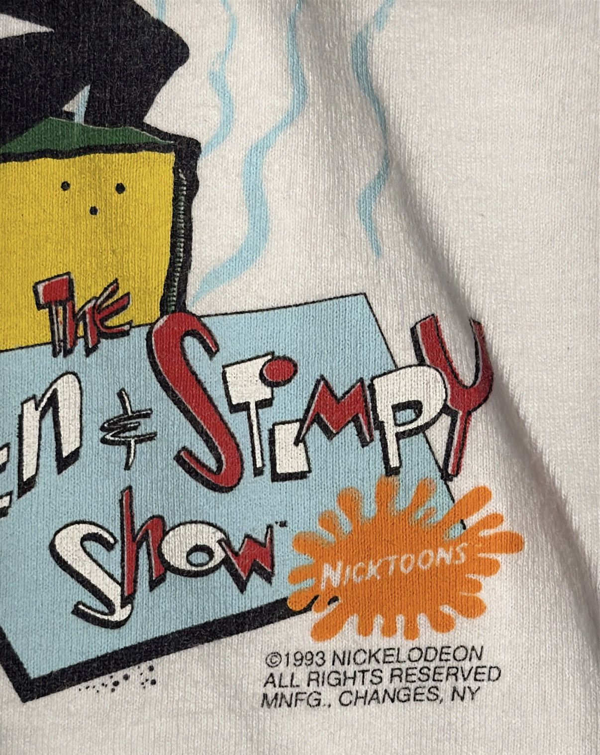 Nickelodeon Vintage 1993 Ren & Stimpy Who Cut The Cheese T-shirt Large Size US L / EU 52-54 / 3 - 3 Thumbnail