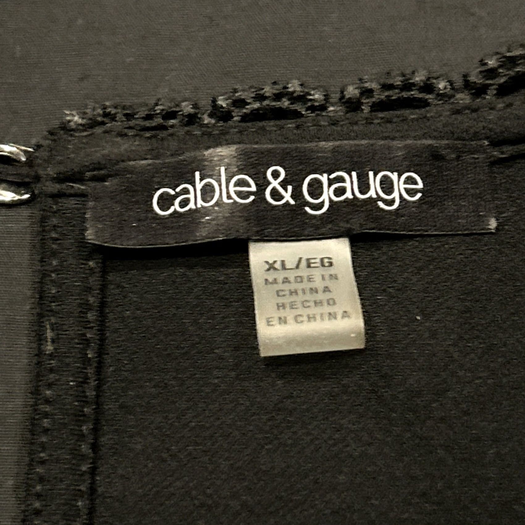 Vintage Cable & Gauge Women Blouse Crewneck Lace Trim Flutter Sleeve Black XL Size XL / US 12-14 / IT 48-50 - 2 Thumbnail