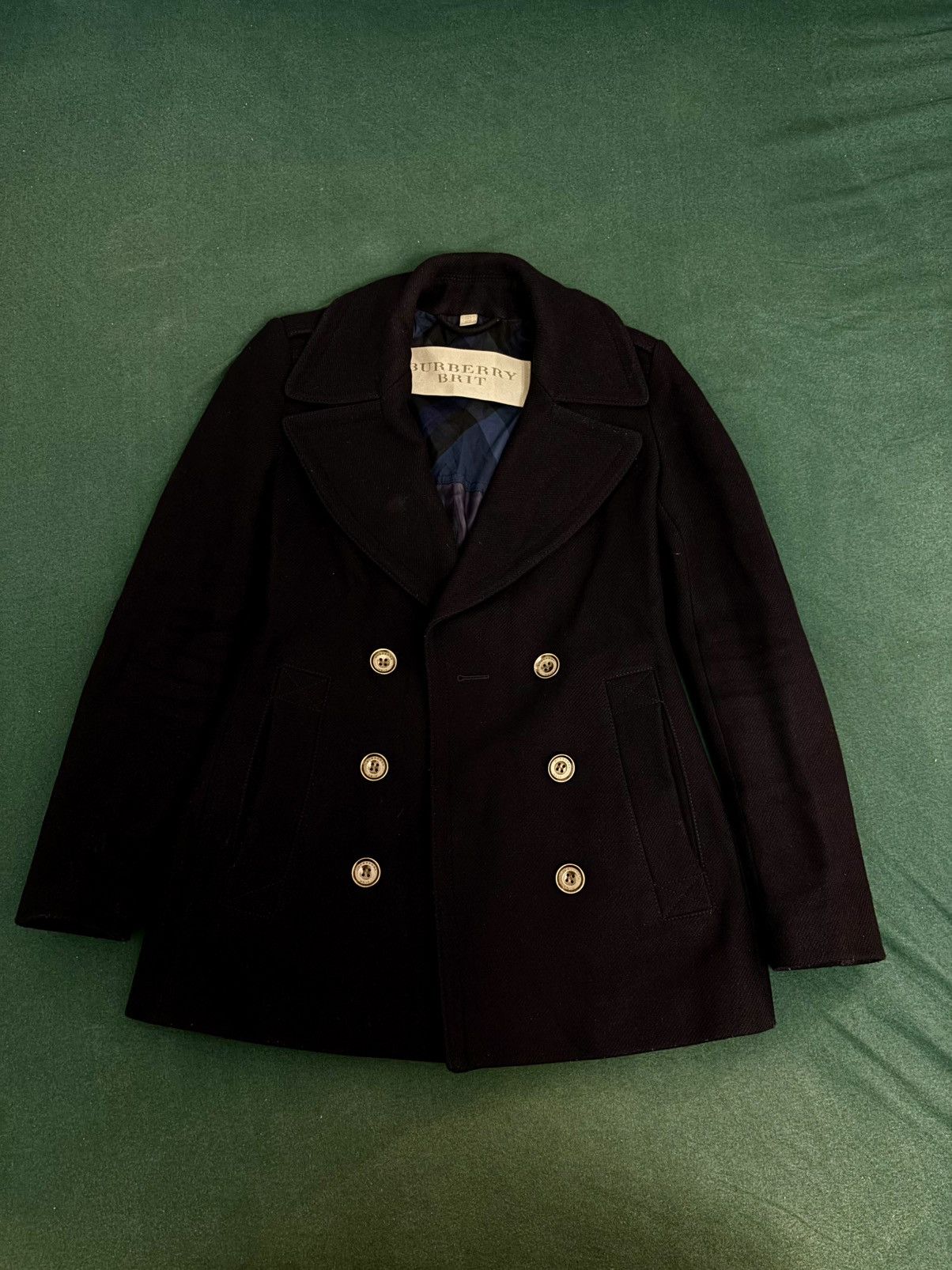 Burberry × Vintage Burberry Brit double-breasted peacoat Size XS / US 0-2 / IT 36-38 - 1 Thumbnail